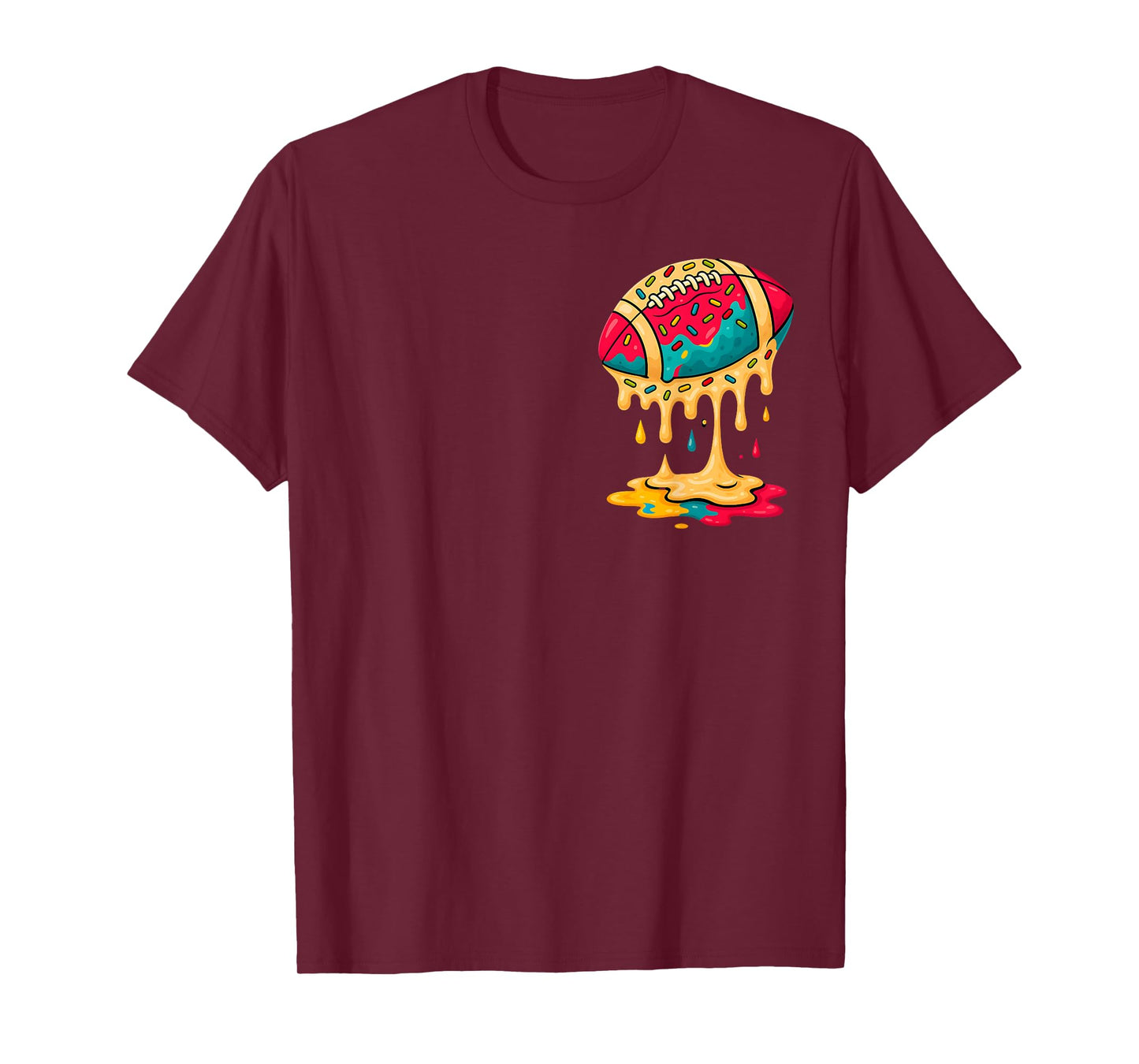 Football Ice Cream Drip Boys Football Fan Youth Game Day T-Shirt