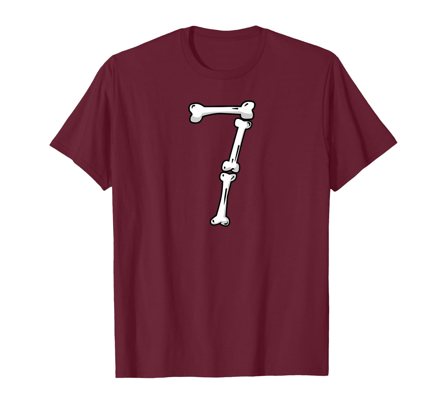Halloween Number 7 Bones Skeleton Costume T-Shirt