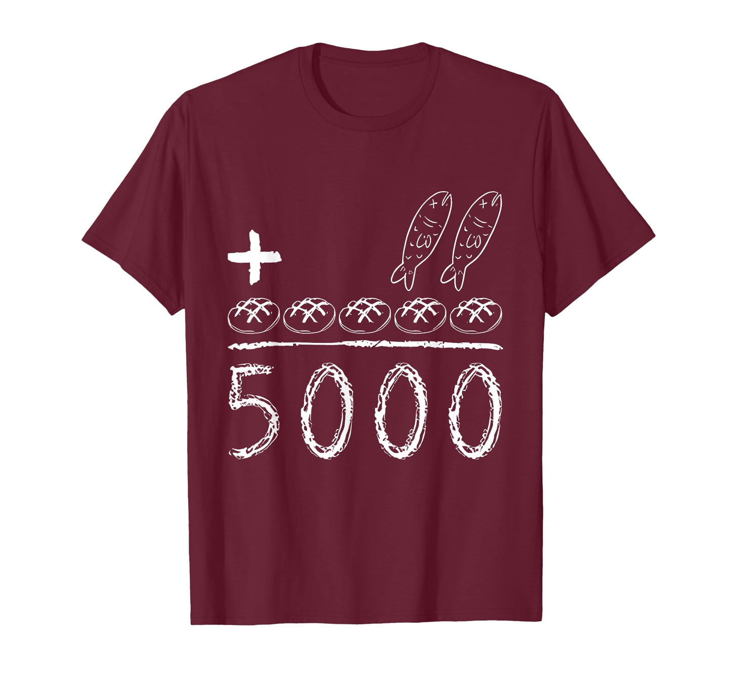2 Fishes 5 Loaves of Bread Miracle Feeding 5000 Jesus T-Shirt