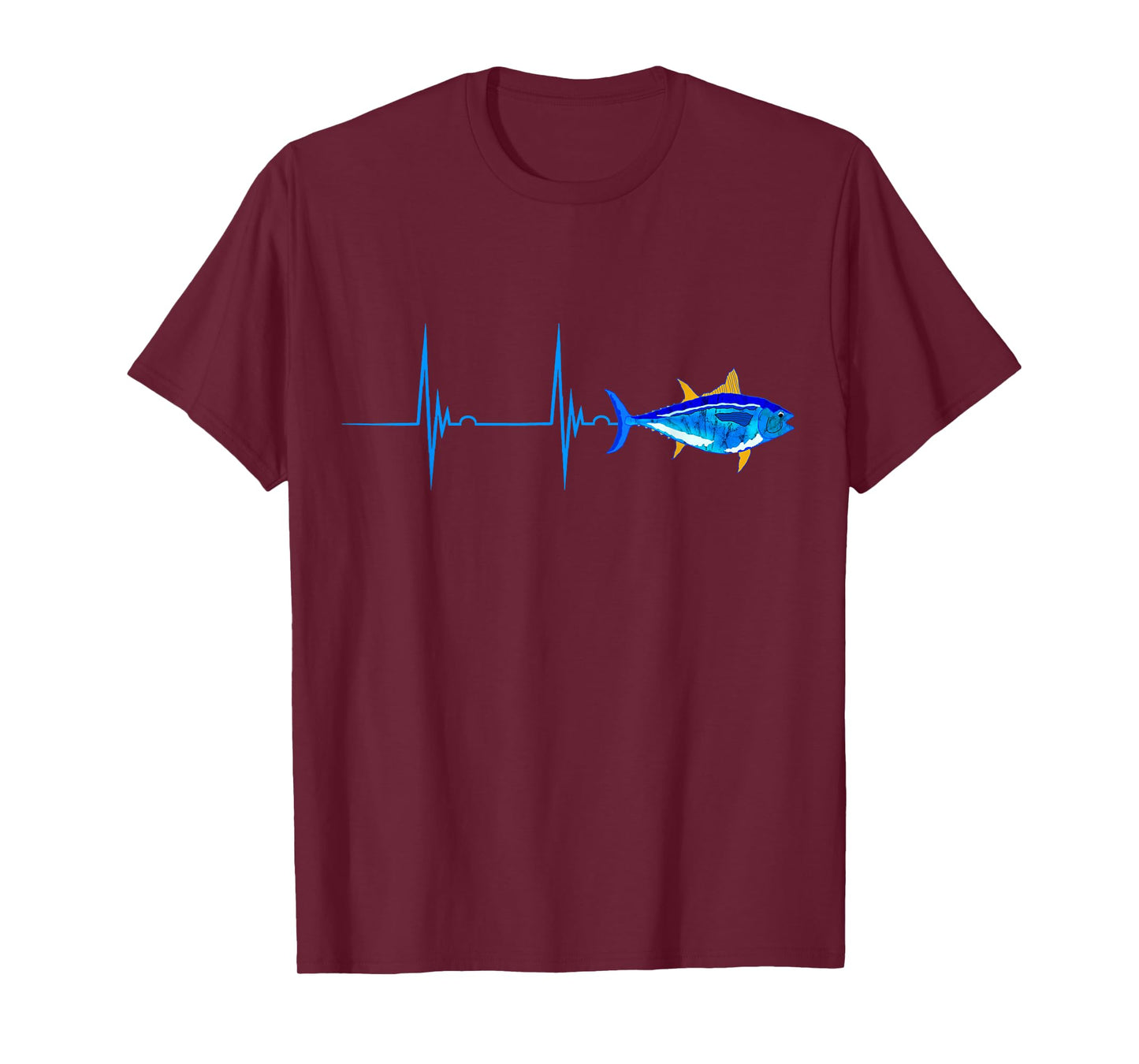 Bluefin Tuna Heartbeat EKG Pulseline Deep Sea Fishing TShirt T-Shirt