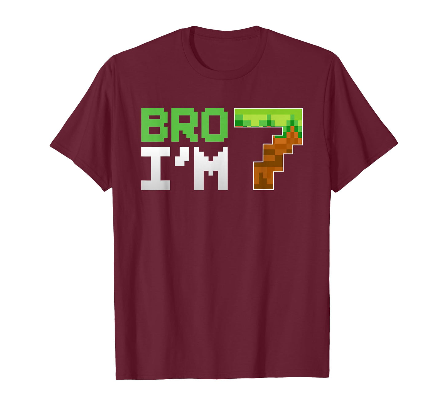 Kids 7th Birthday Boy Bro I’m 7 Year Old Gamer Pixel Number T-Shirt
