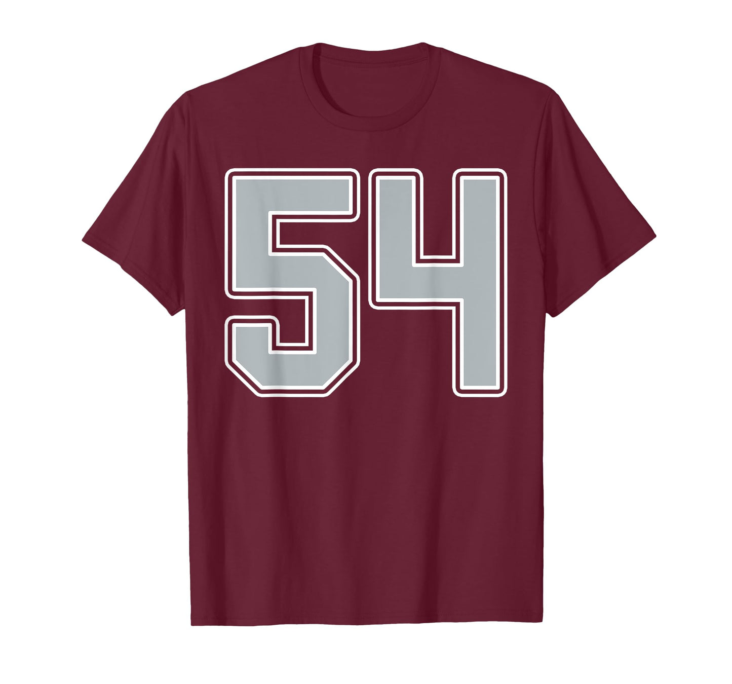 Silver Black White Number 54 Jersey Player Uniform #54 T-Shirt