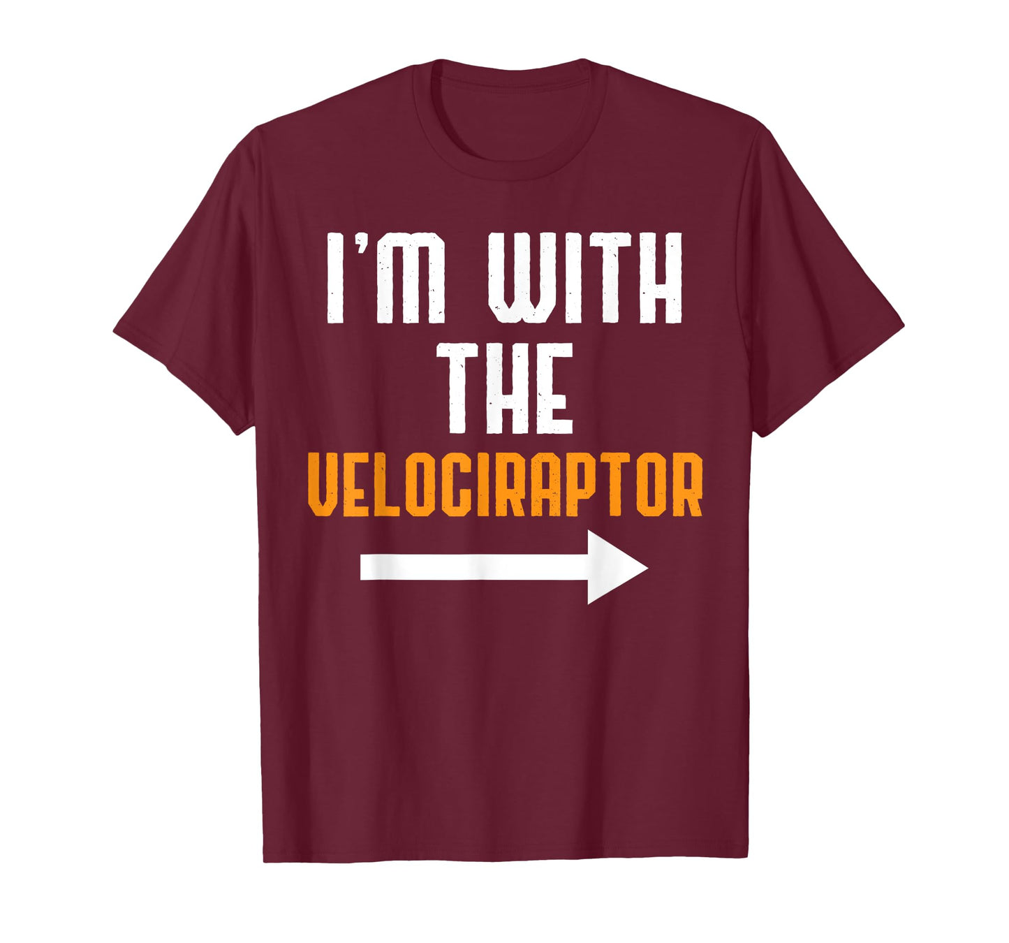 I'm With The Velociraptor Costume Funny Halloween Couple T-Shirt