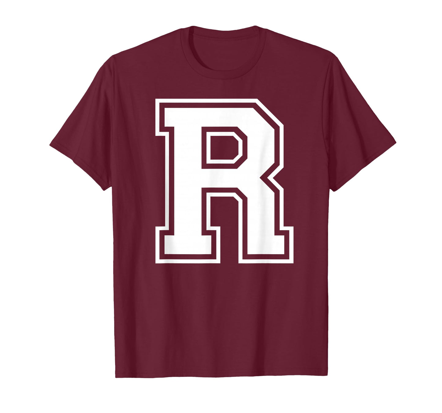 Letter R Capital Alphabet College Varsity Monogram Club T-Shirt
