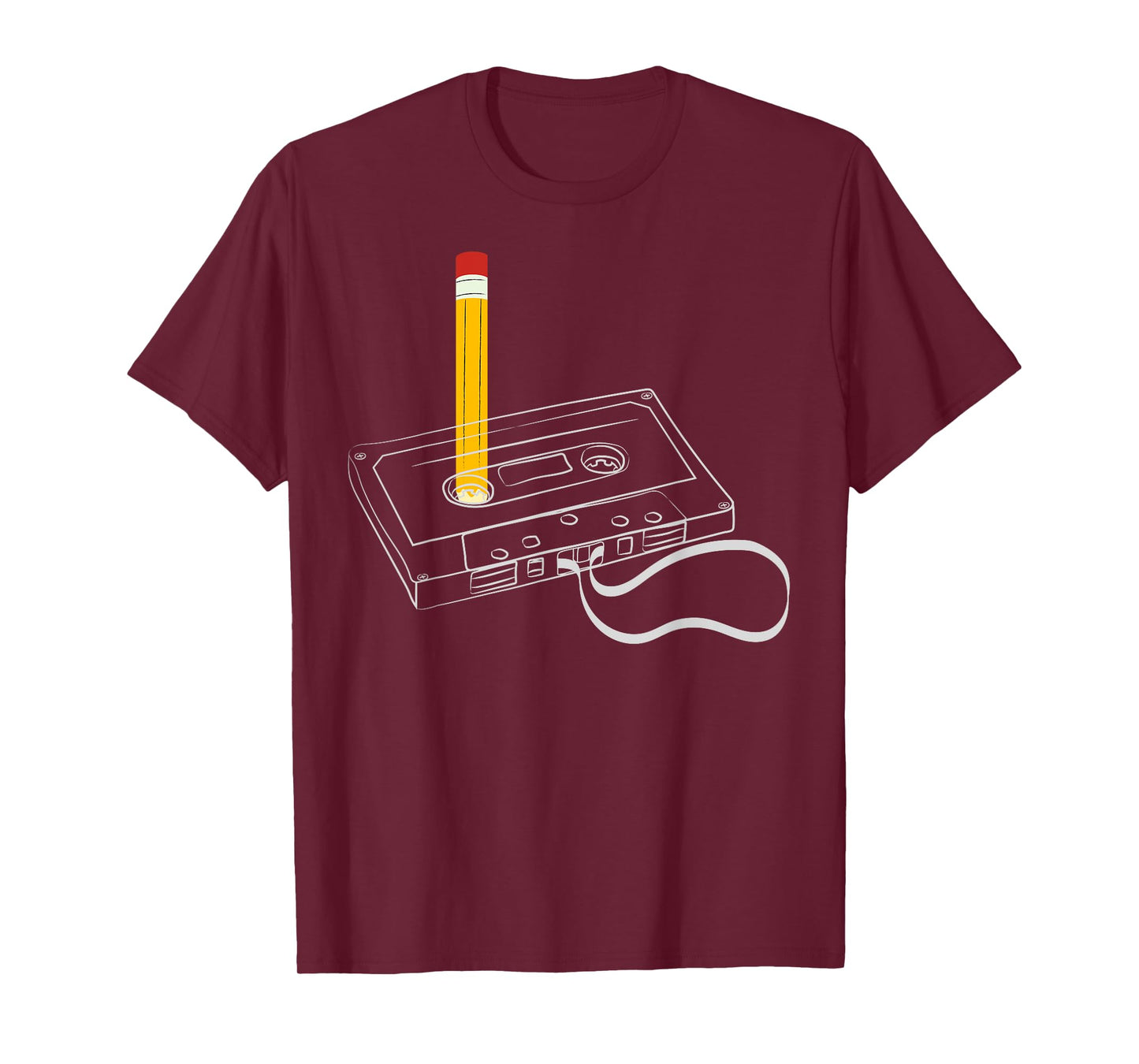 Love Retro Mixtape 80's Blank Cassette Tape Pencil 80s 90's T-Shirt