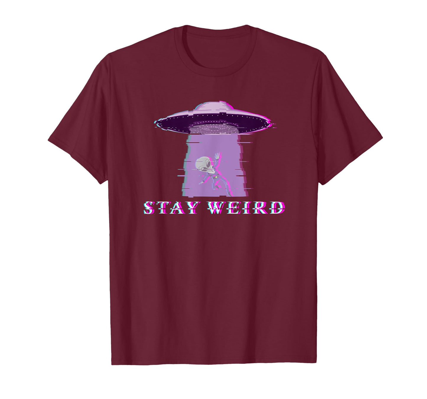 Alien Stay Weird UFO Vaporwave T-Shirt