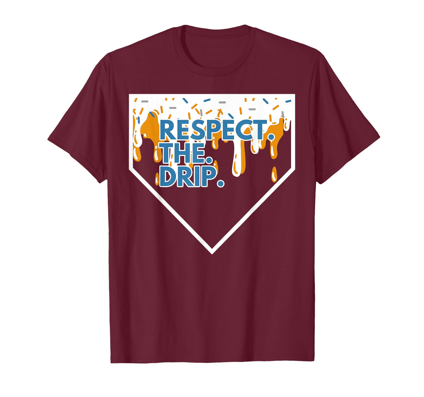 Baseball Home Plate Drip for Boys Ice Cream Spinkle T-Shirt