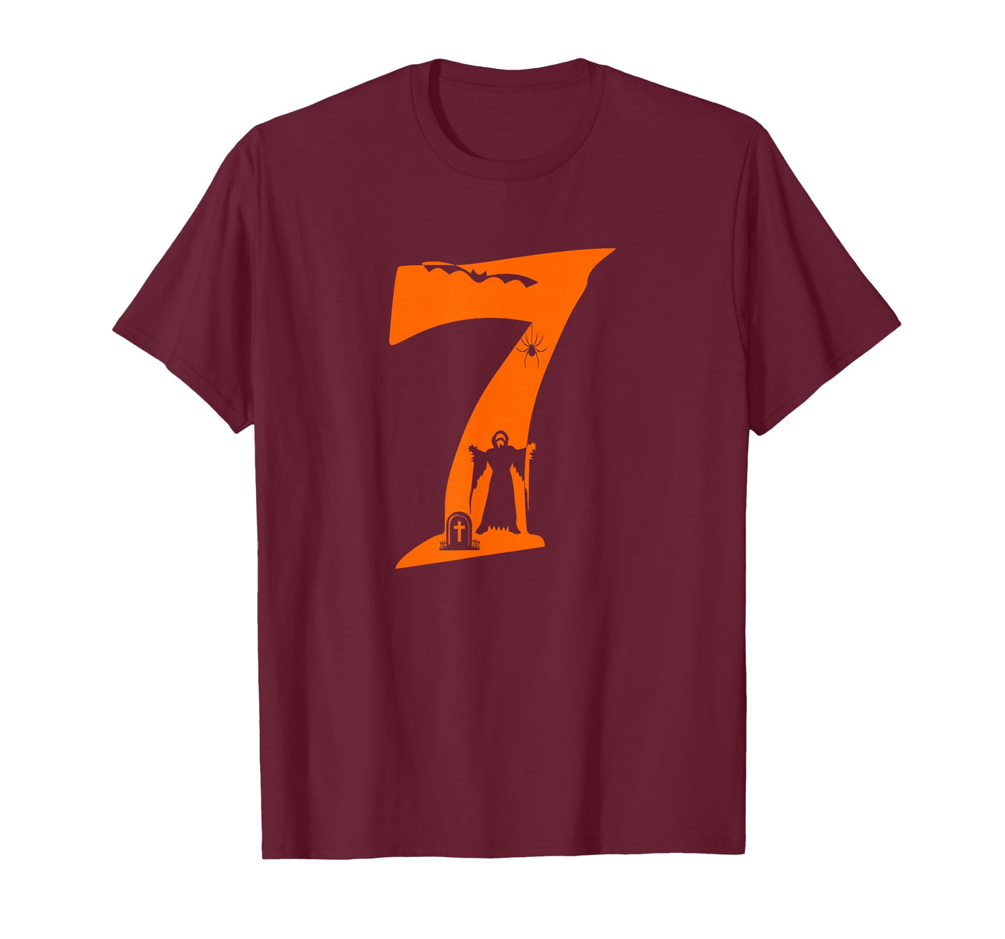 Number 7 Funny Meme Saying 6 7 Six Seven Scary Halloween Boy T-Shirt