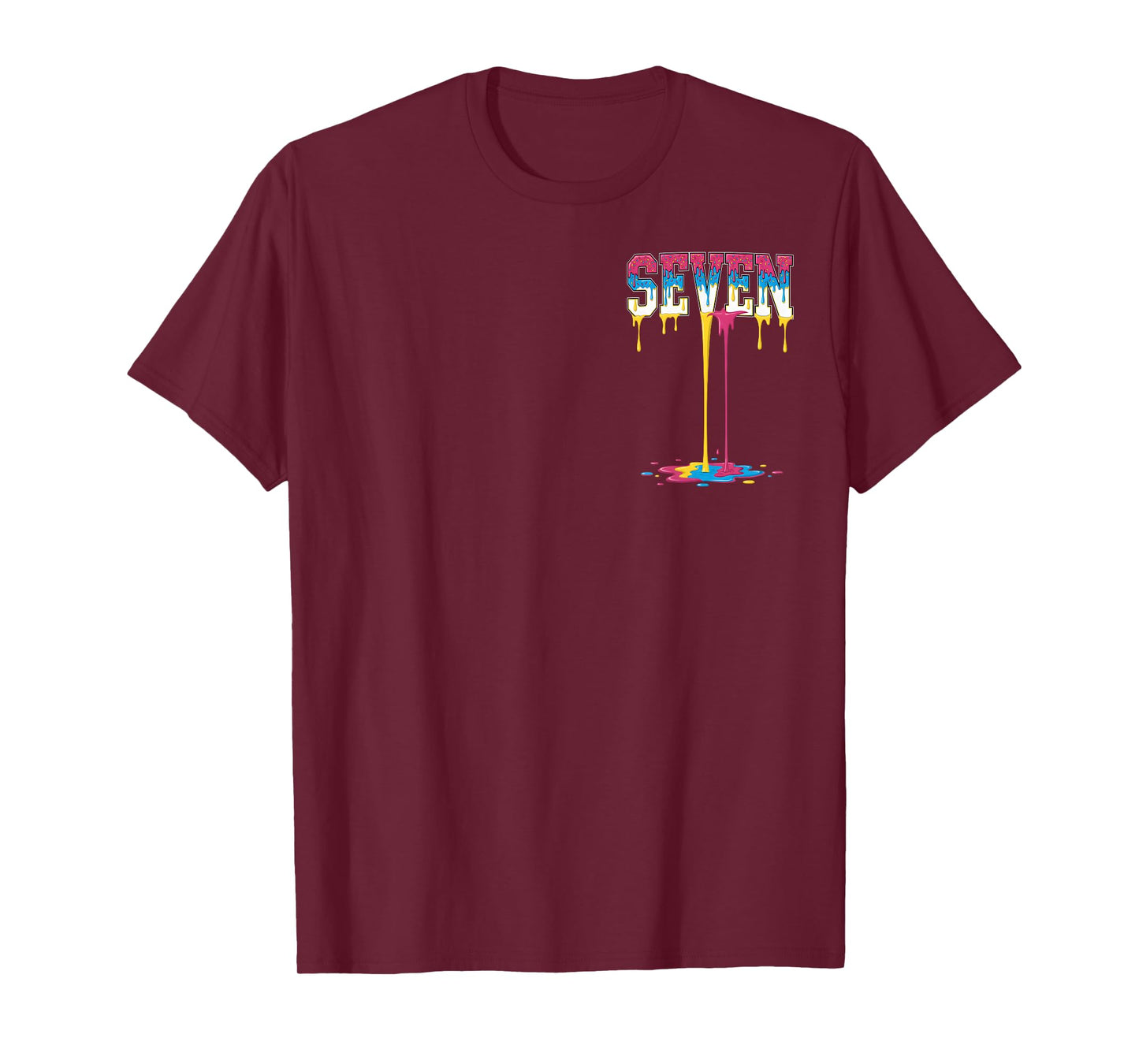 7 Number Seven Team Sports Ice Cream Drip 67 (2 Sides) T-Shirt