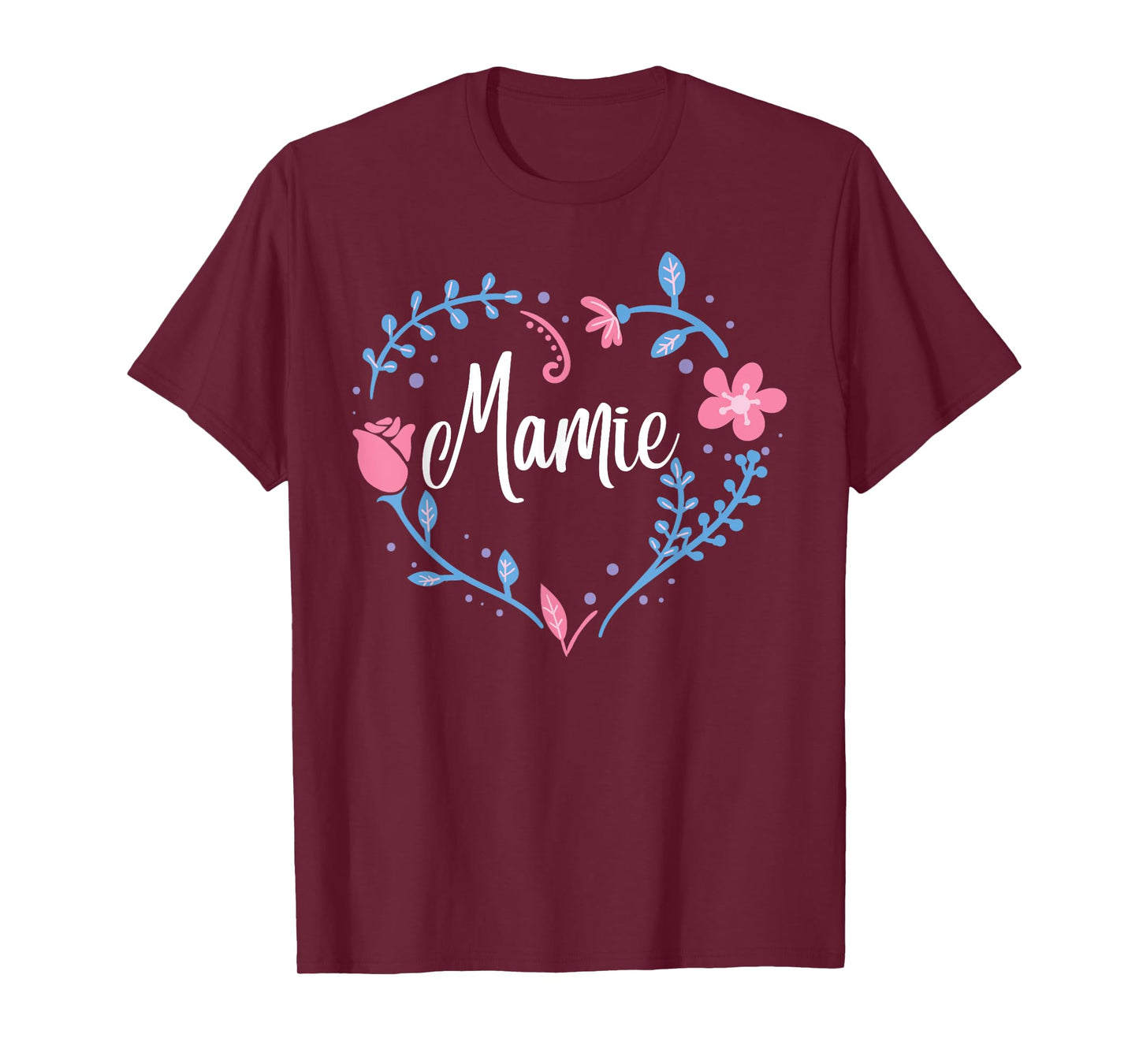 Flower Mamie T-Shirt Grandma Christmas Birthday Gift Tee T-Shirt