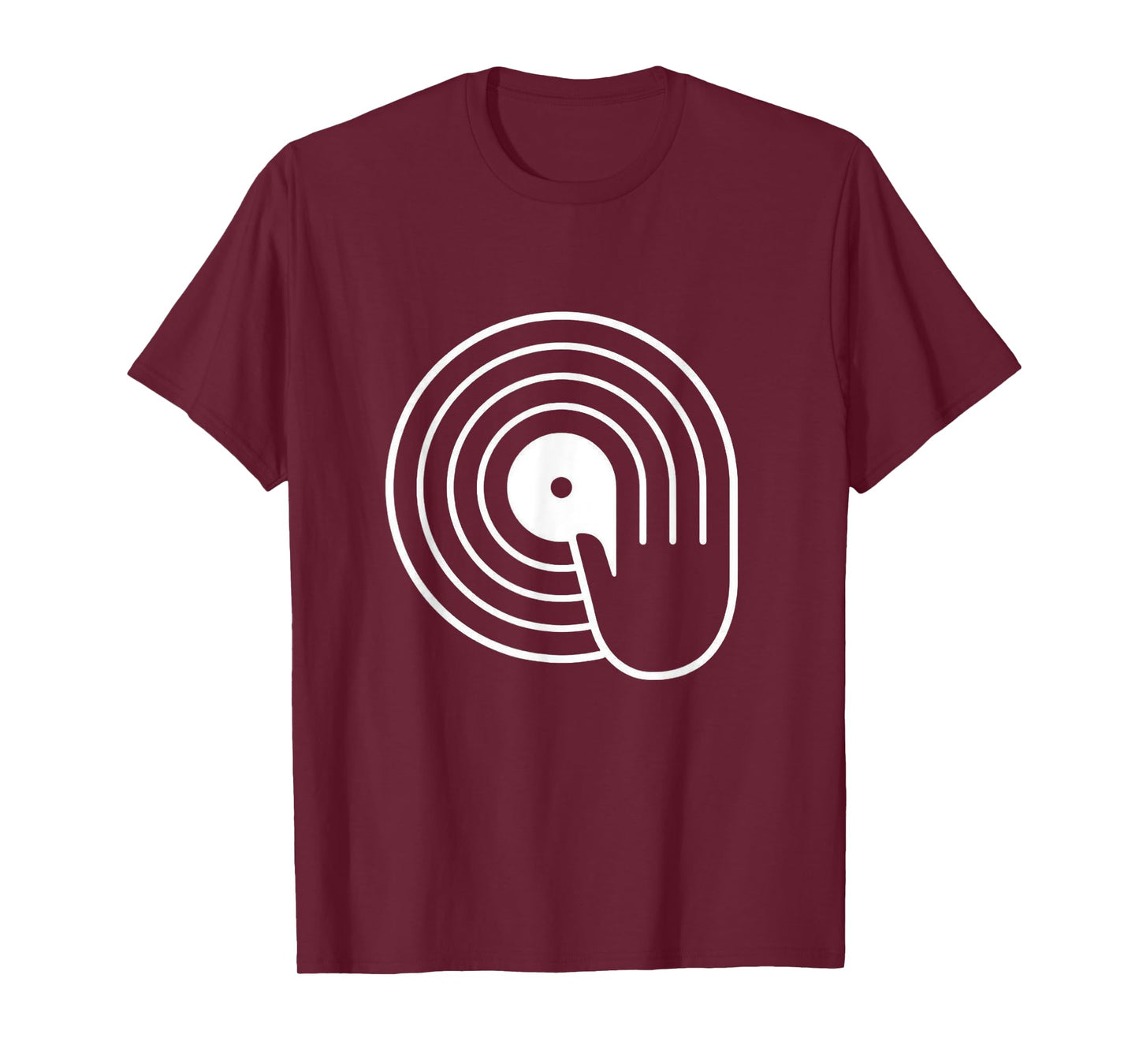 Spin Hand Vinyl Record DJ Graphic Minimalist T-Shirt