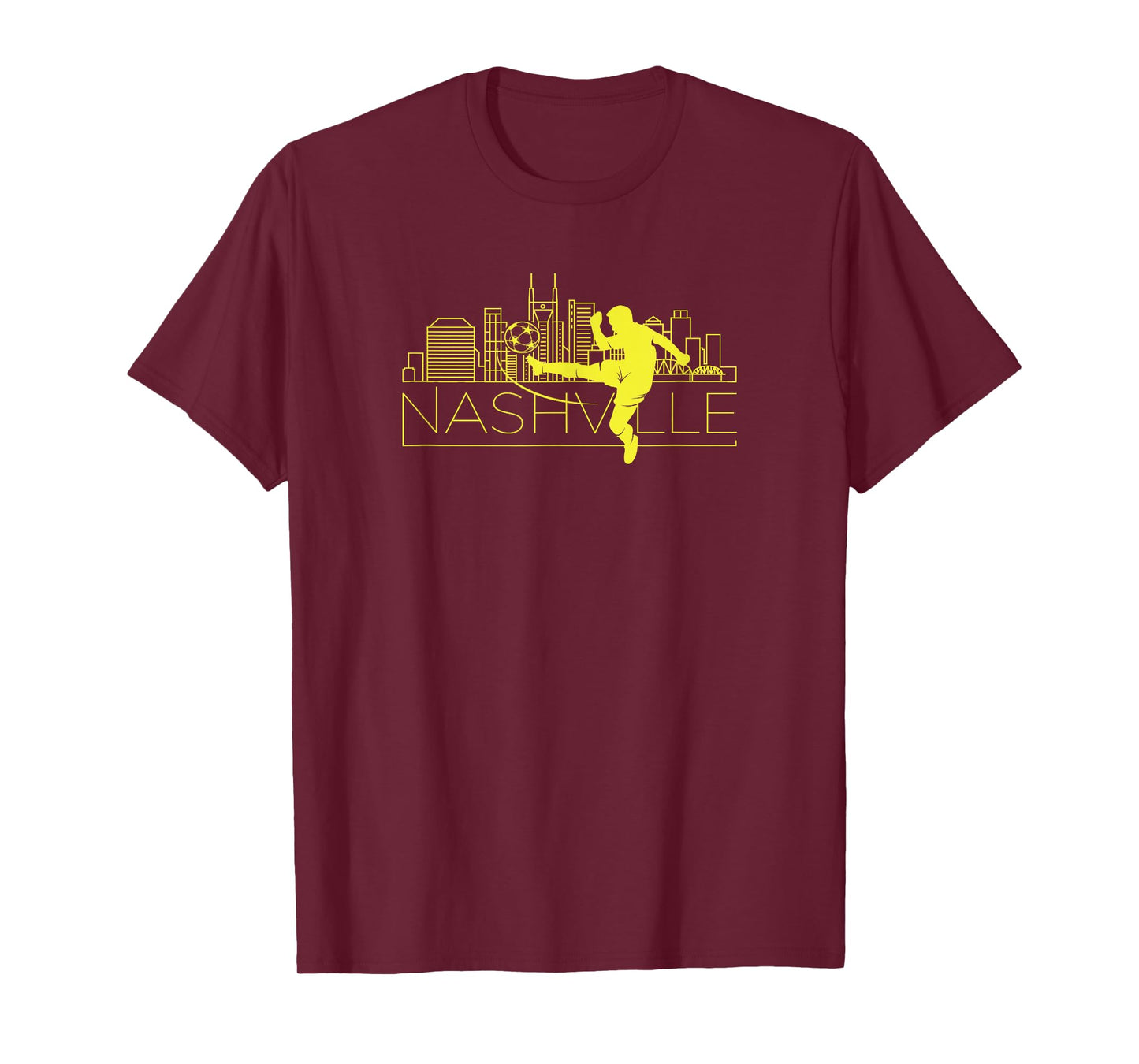 Cheek Creations Nashville Soccer City MLS T-Shirt, Men's Unisex Blue Short Sleeve Crew Neck Classic Fit T-Shirt, Small