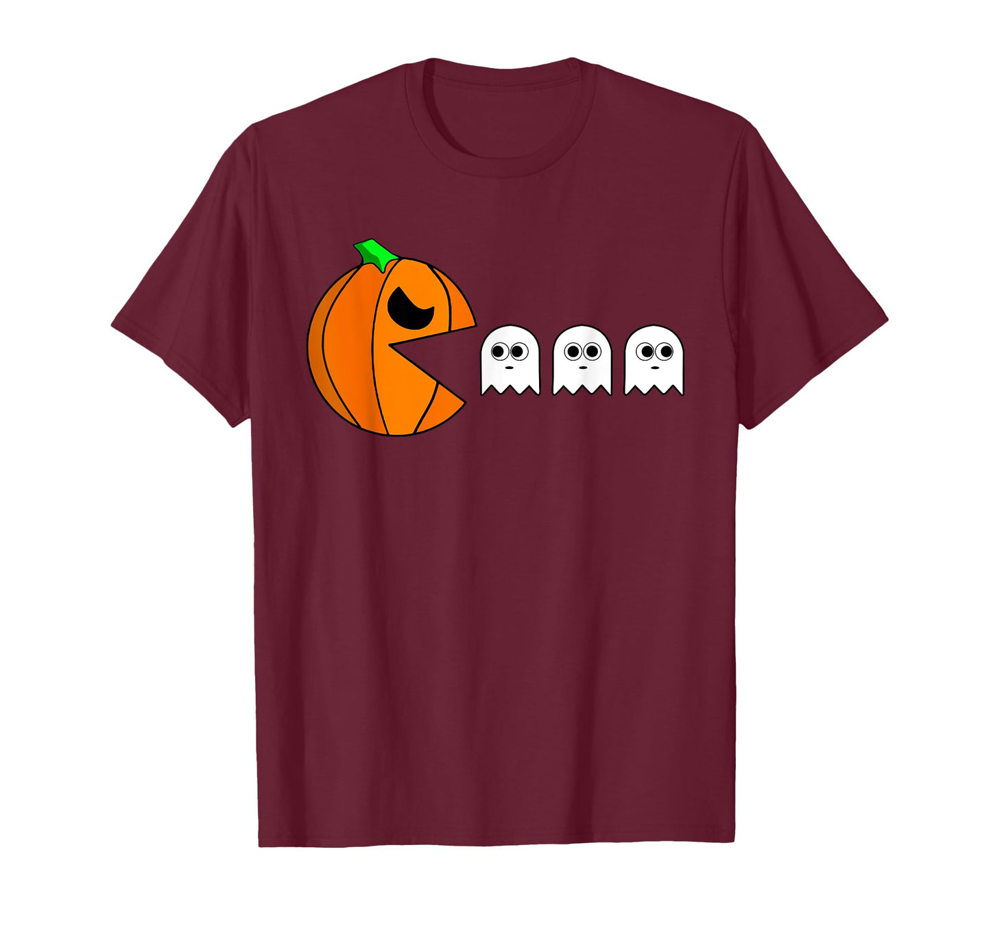 Funny Halloween Pumpkin Eating Ghost Gamer For Boy Girl Kids T-Shirt
