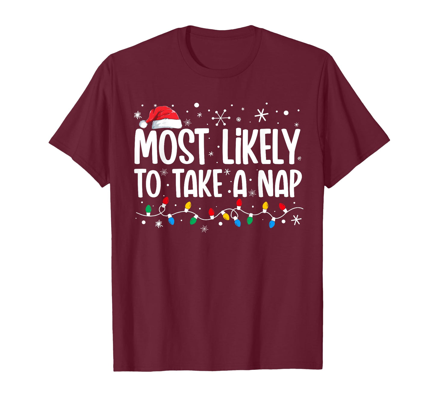 Most Likely To Take A Nap Funny Family Christmas T-Shirt