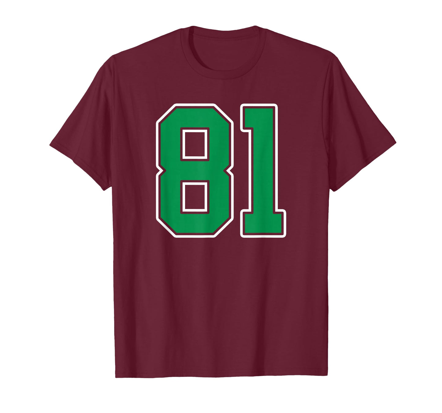 Kelly Green White Number 81 Jersey Player Uniform #81 T-Shirt