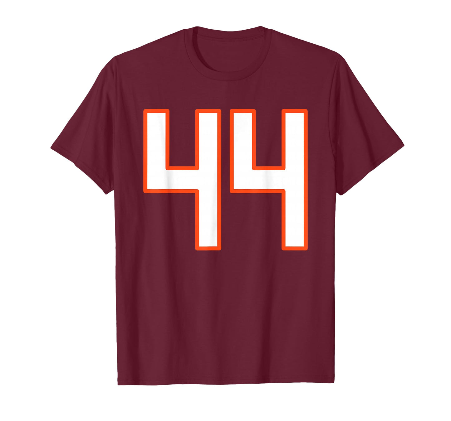 Orange and White Sports Number 44 Jersey Uniform Player Fan T-Shirt