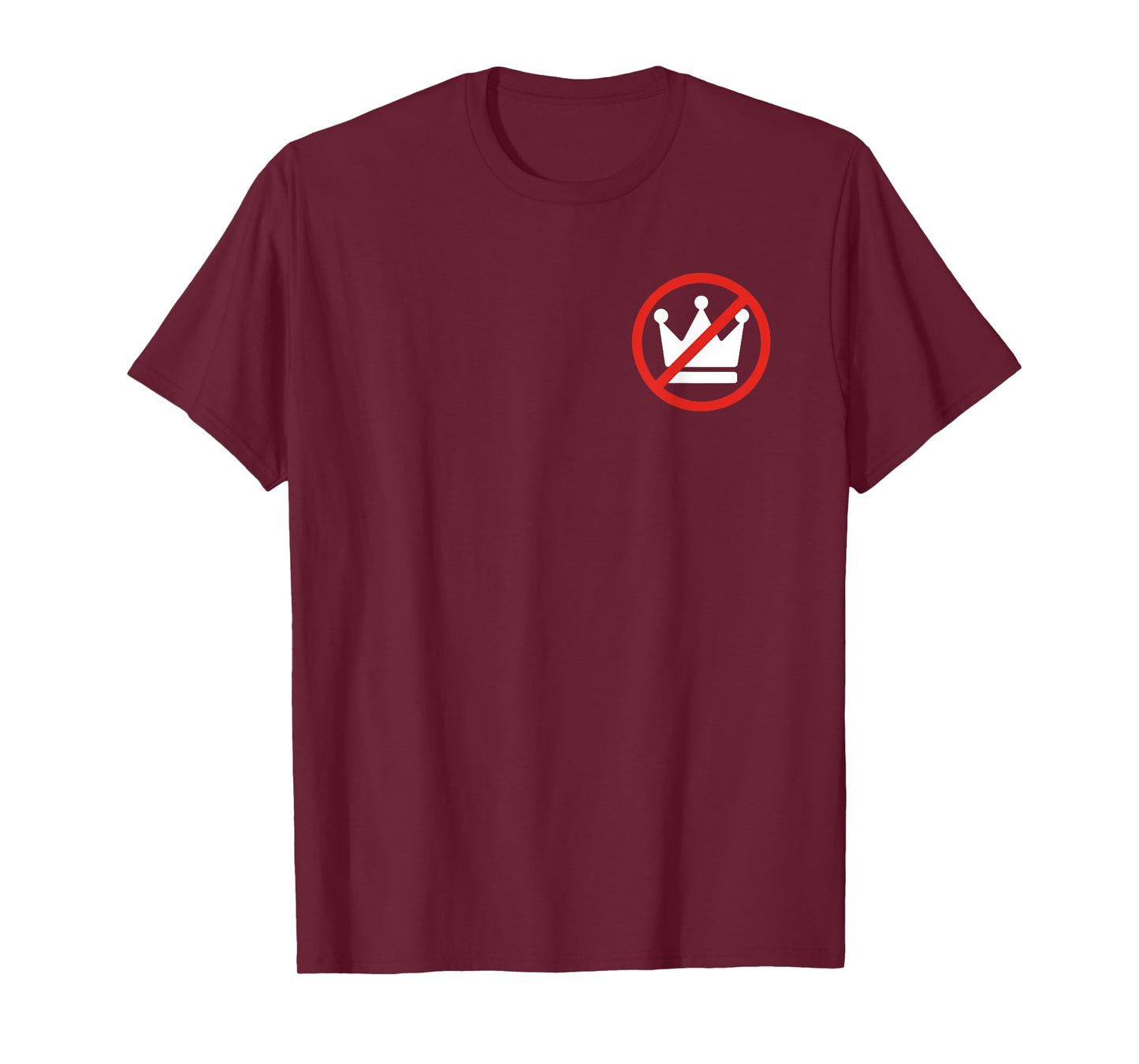 No Kings Red Slash White Crown Graffiti Street Art Pocket T-Shirt