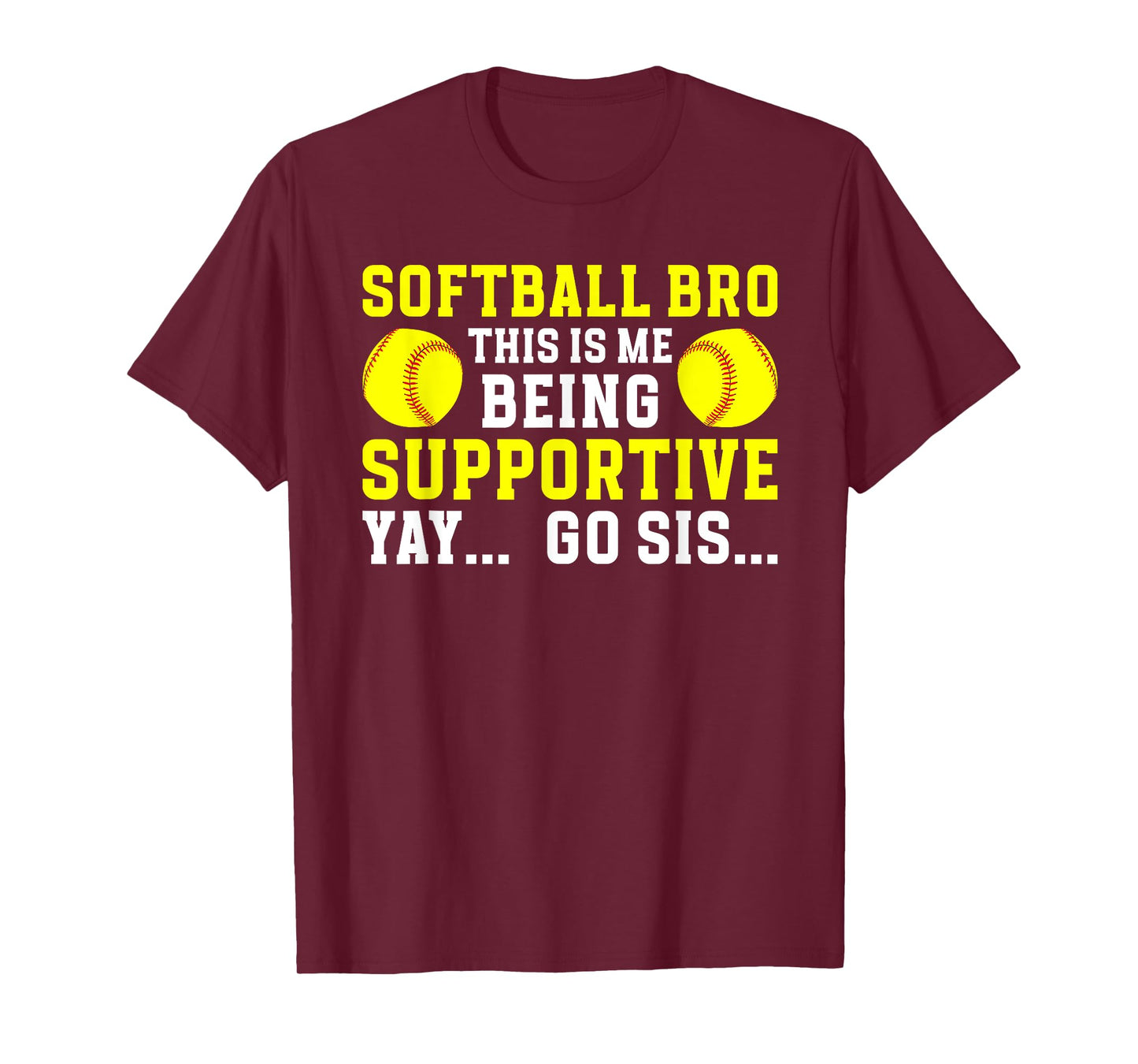 Softball Bro Of A Softball Player Funny Softball Brother T-Shirt