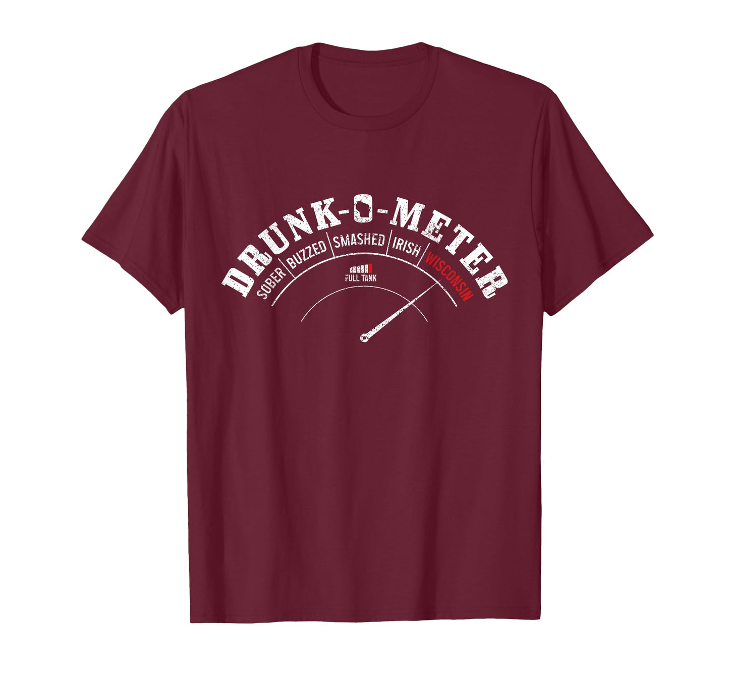 Wisconsin Drunk-O-Meter Funny Drinking Party Pride T-Shirt