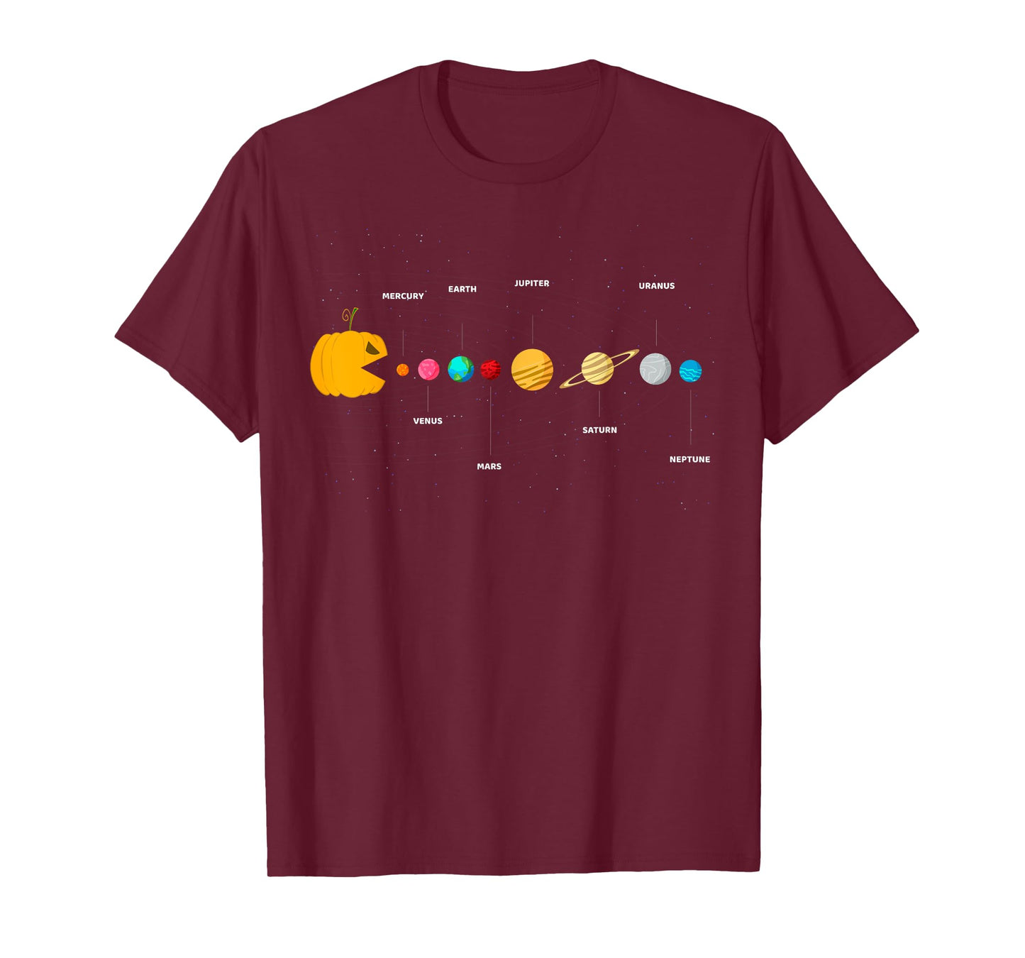 Funny Halloween Pumpkin Solar System Video Games Men Women T-Shirt