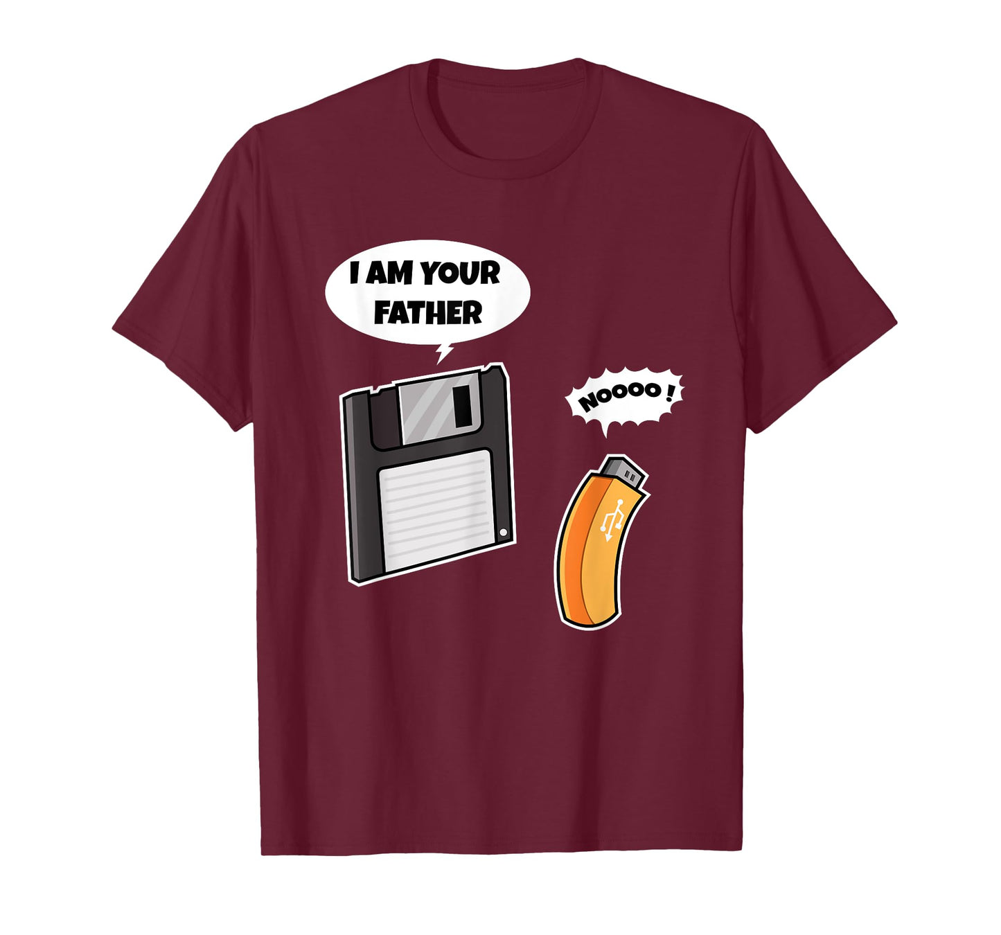 Funny Father Floppy Disk and Son USB Flash Drive Nerdy Gift T-Shirt