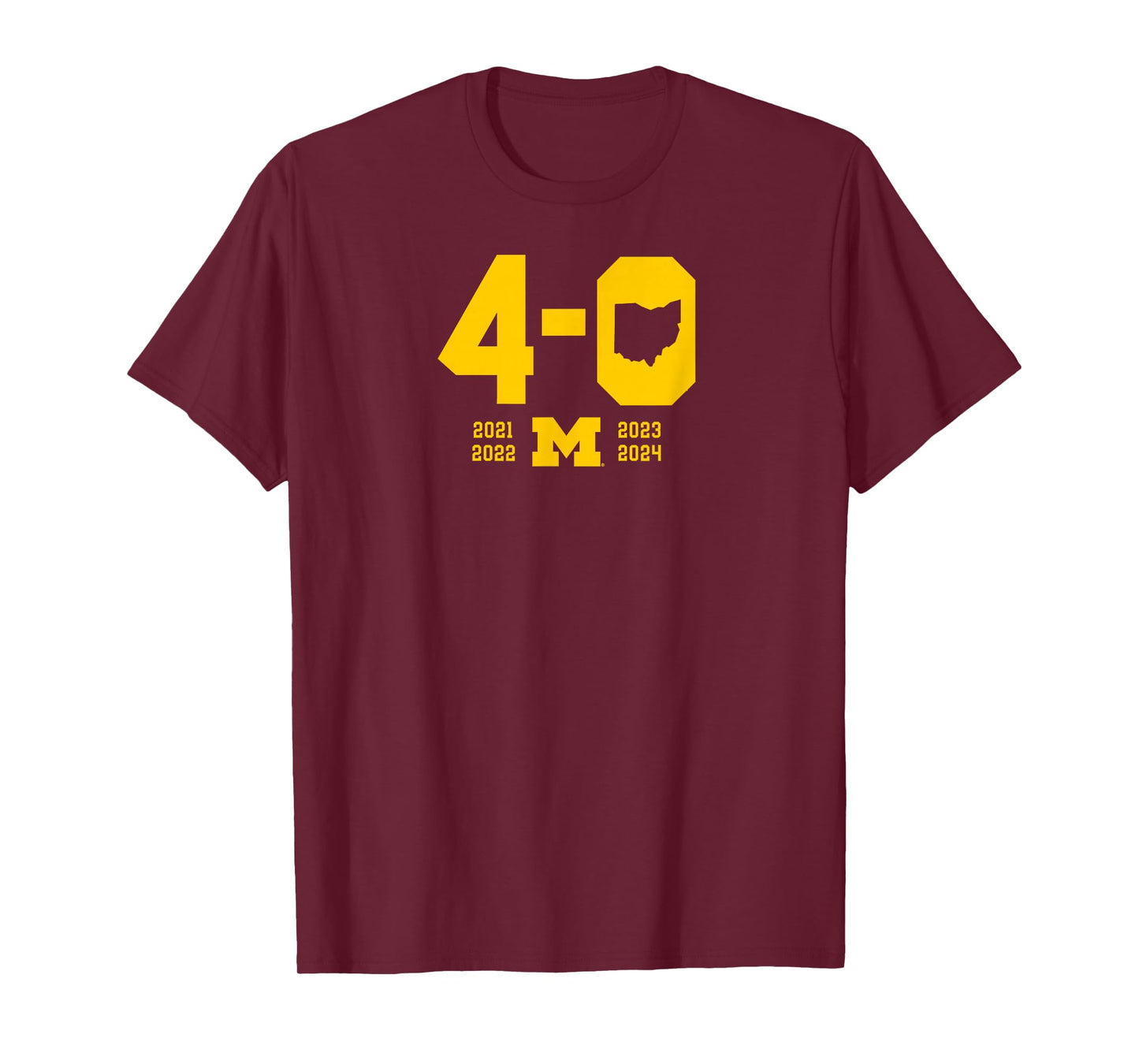 BreakingT 4-0 in The Game Michigan Football T-Shirt - Blue, Unisex-Adults, Short Sleeve, T-Shirt, Football