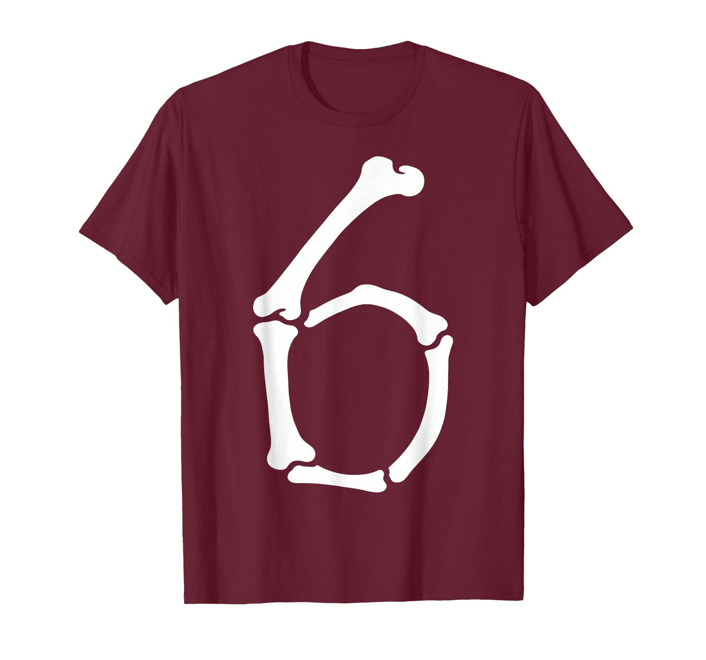 6 Number Six Bones Graphic Funny School Halloween Matching T-Shirt