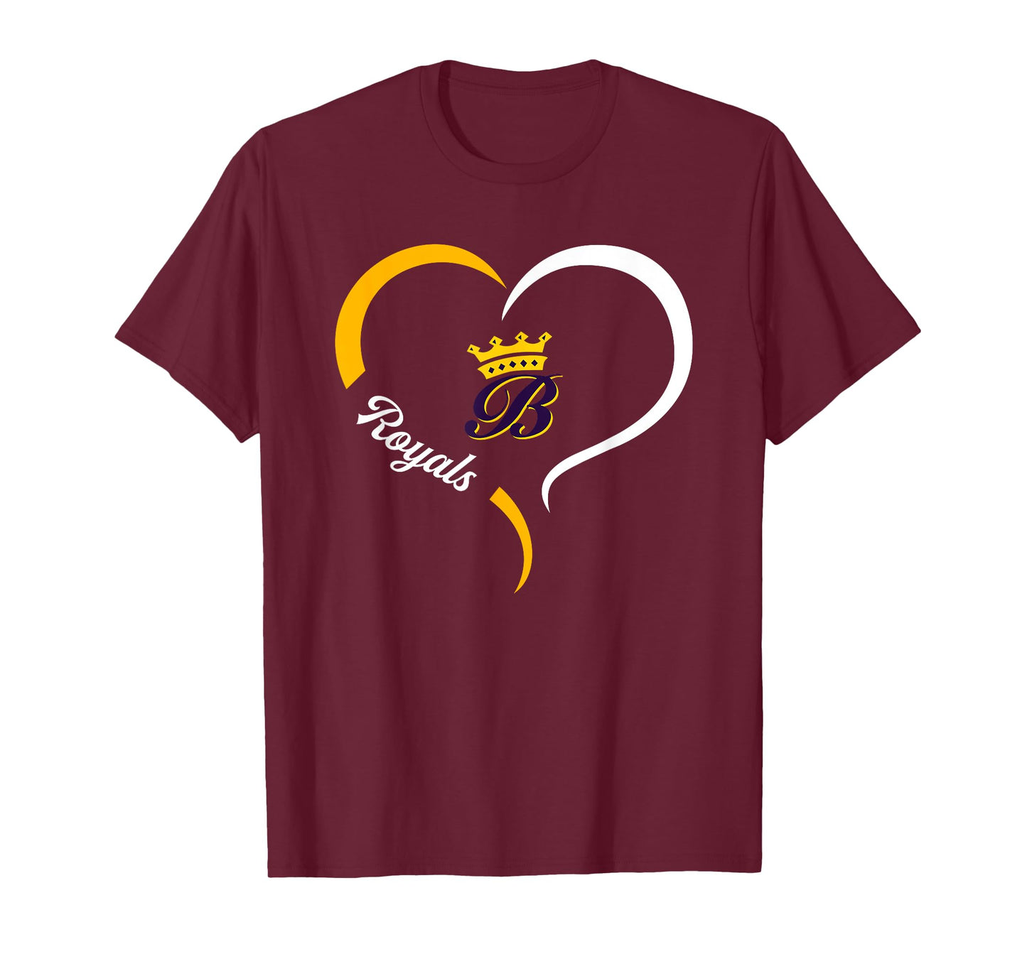 Blissfield Royals Logo Half Heart Slogan HS T-Shirt