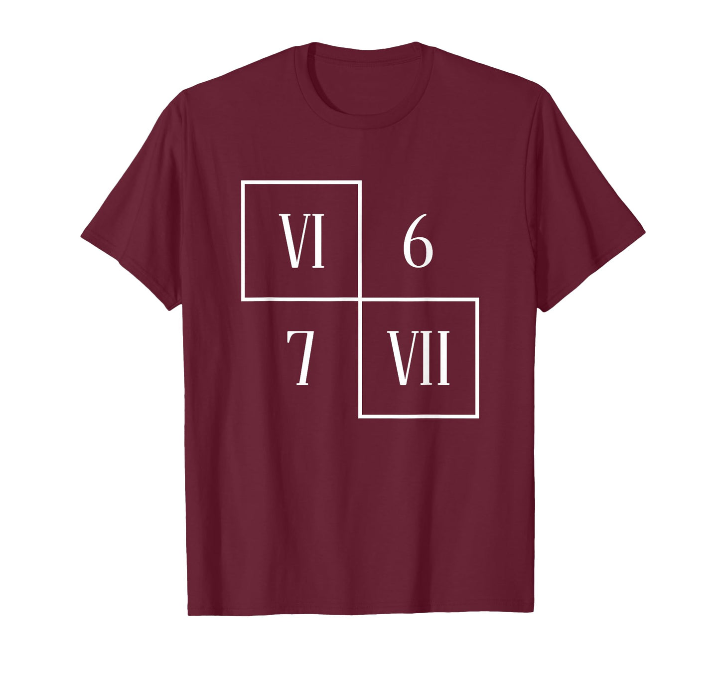 Funny VI VII 6 7 Meme Roman Numerals Math Six Seven T-Shirt