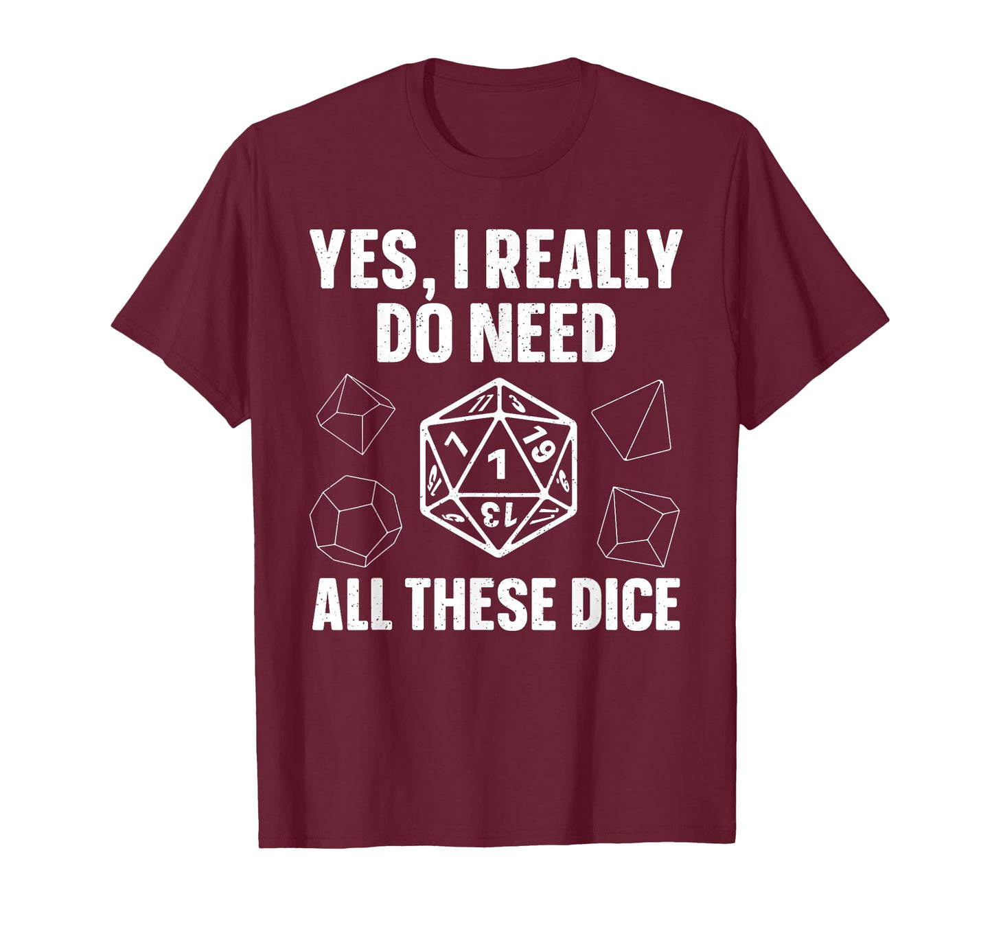 Cool Polyhedral Dice Art For Men Women RPG Gaming D20 Dice T-Shirt