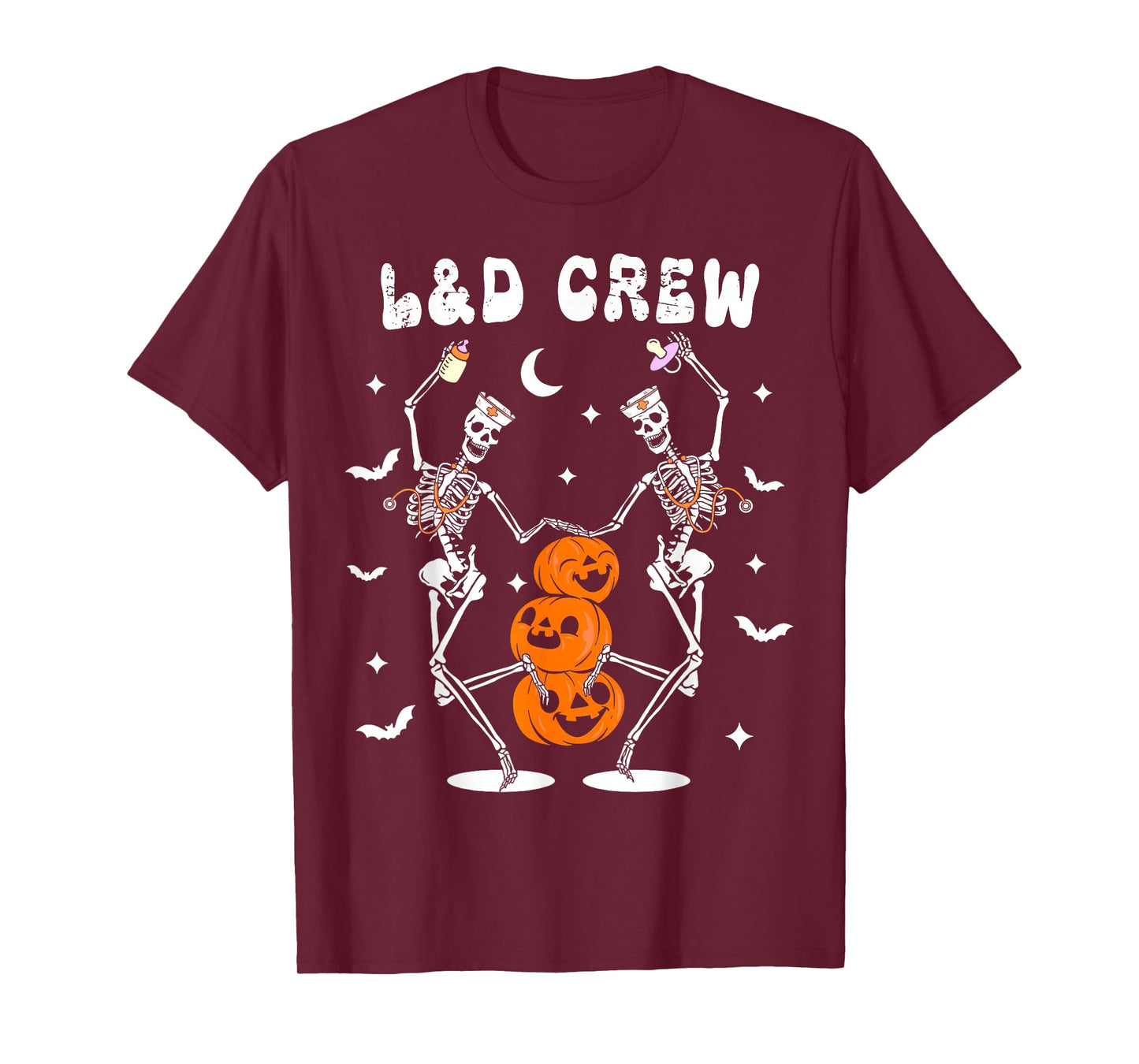 Labor And Delivery Crew Nurse Skeleton Dancing Halloween T-Shirt