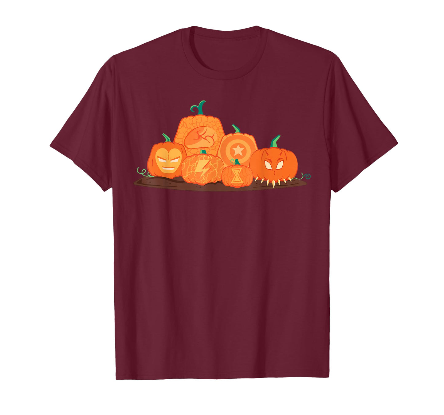 Marvel Halloween Avengers Pumpkin Characters Group T-Shirt