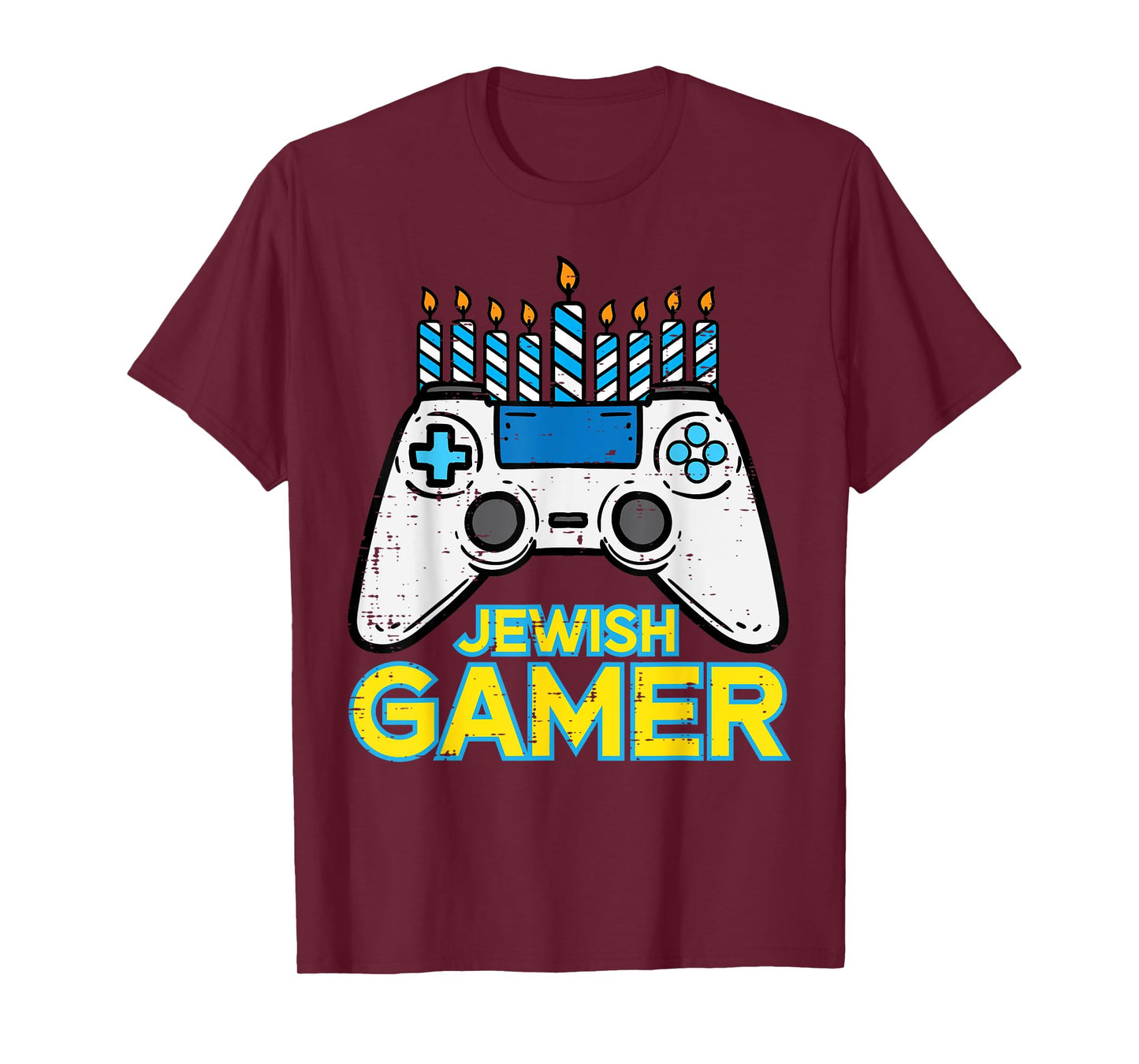 Hanukkah Jewish Gamer Chanukah Video Game Men Boys Kids Teen T-Shirt