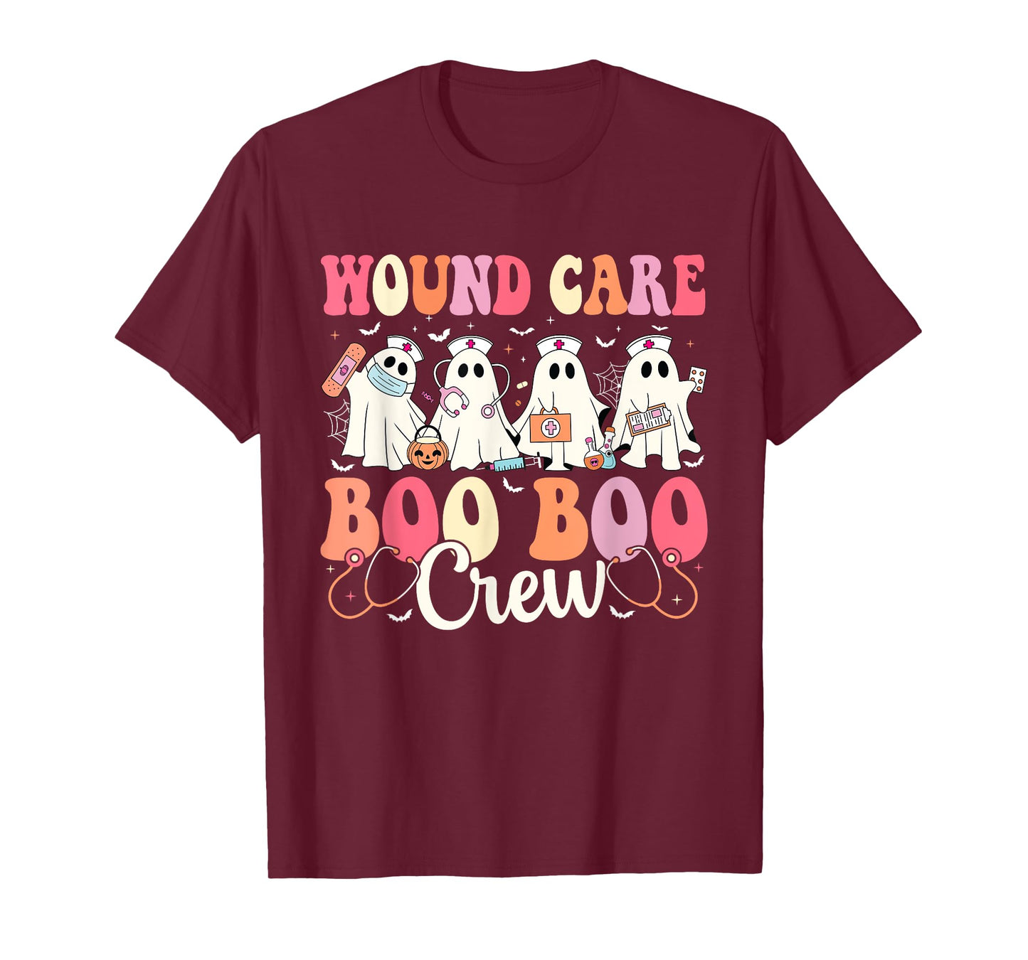 Wound Care Nurse Boo Boo Crew Ghost Halloween Wound Care T-Shirt