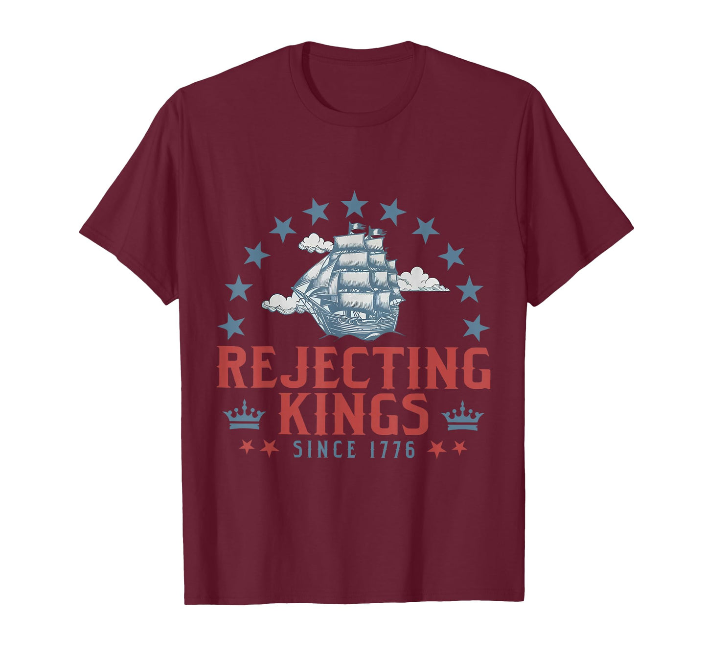 Rejecting Kings Since 1776 Bald Eagle Patriotic USA Flag T-Shirt