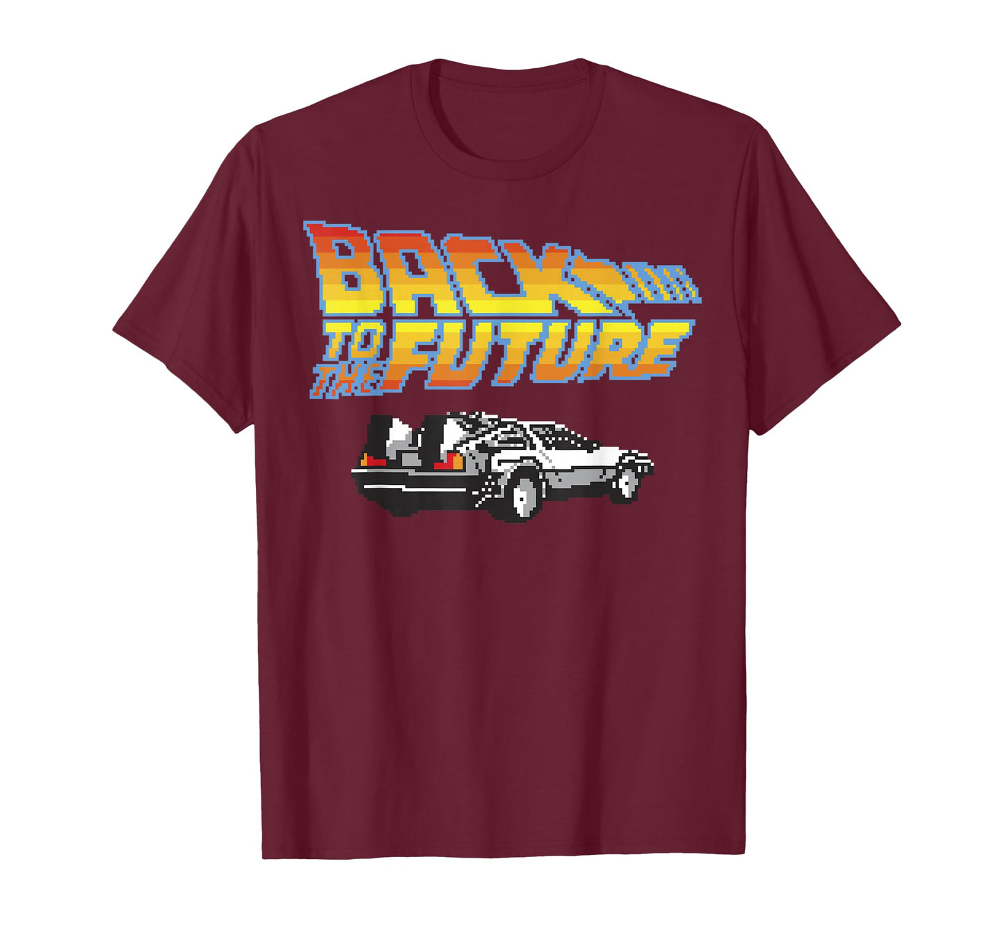 Back To The Future 8-Bit Delorean Logo Graphic T-Shirt T-Shirt
