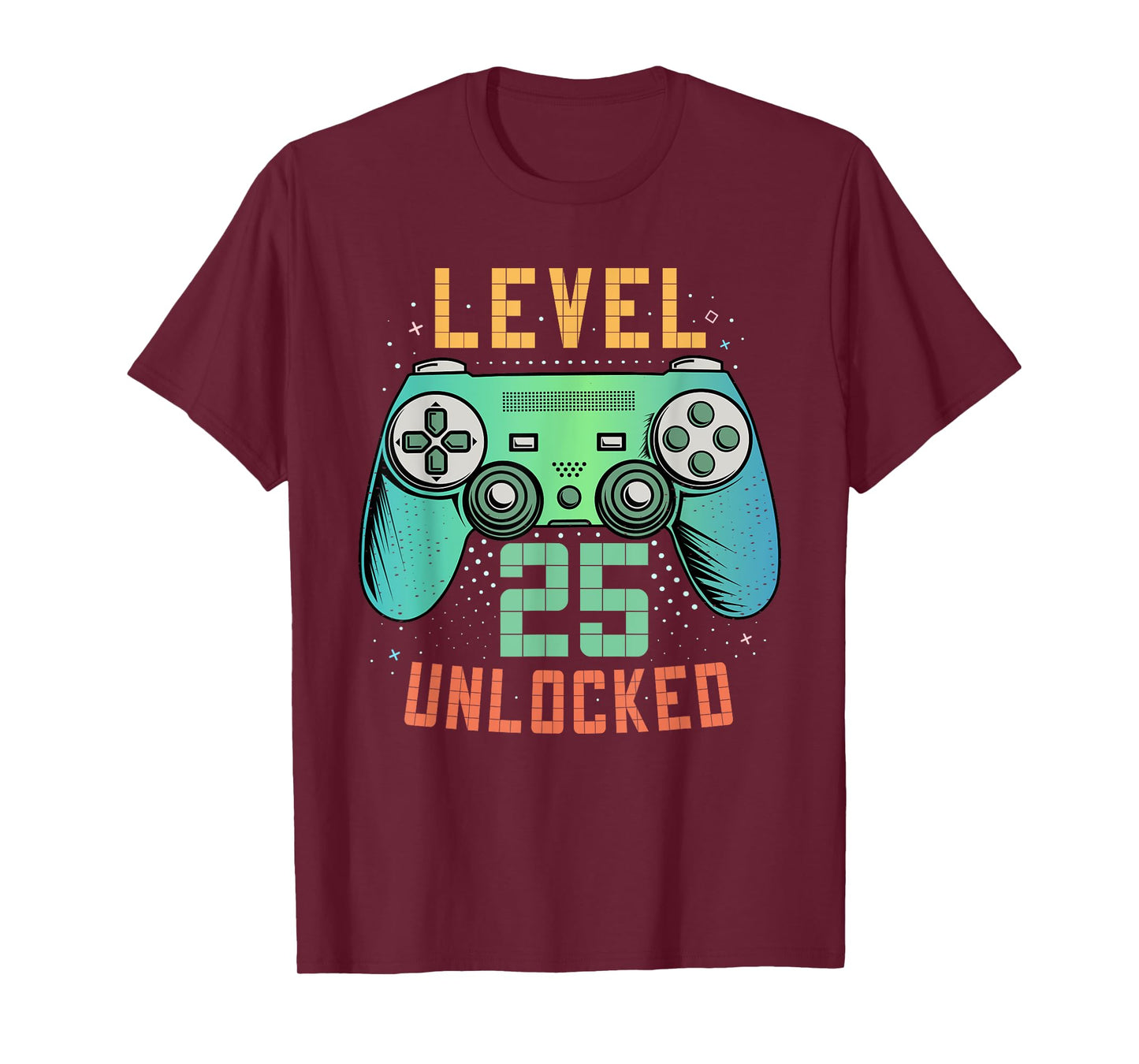 Level 25 Unlocked 25th Birthday Gamer Gifts 25 Year Old Male T-Shirt