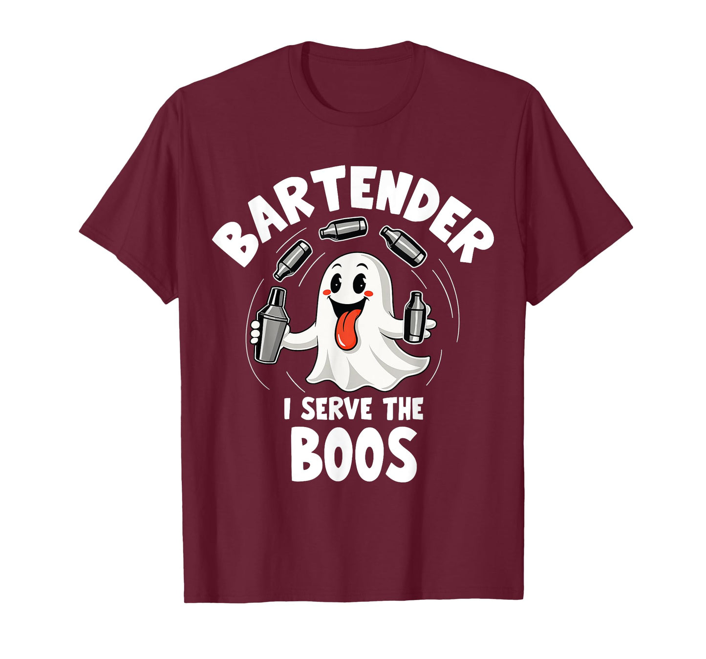 Bartender Halloween Costume I Serve The Boos Men Women T-Shirt