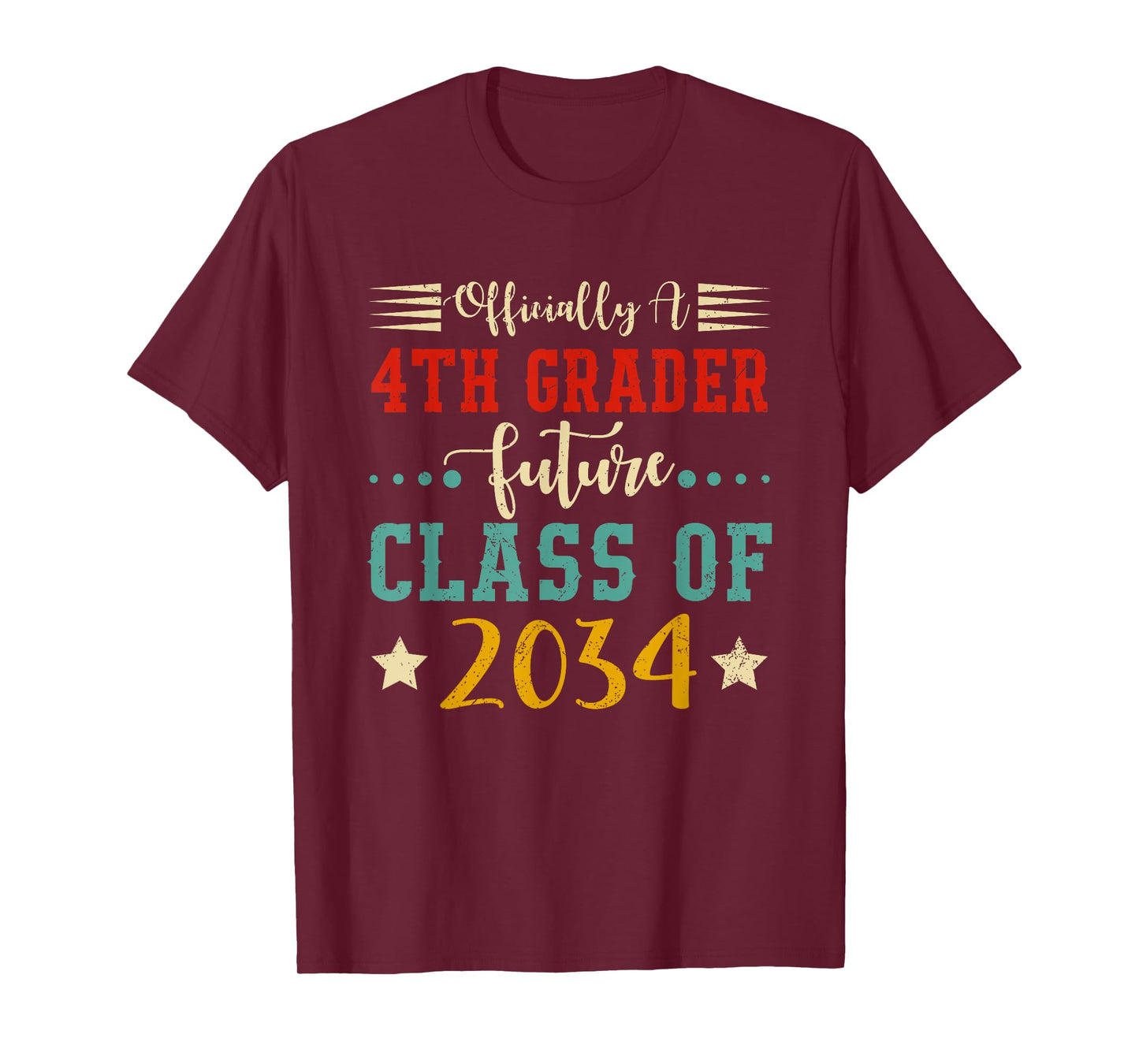Officially 4th Grader Future Class of 2034 First Day School T-Shirt
