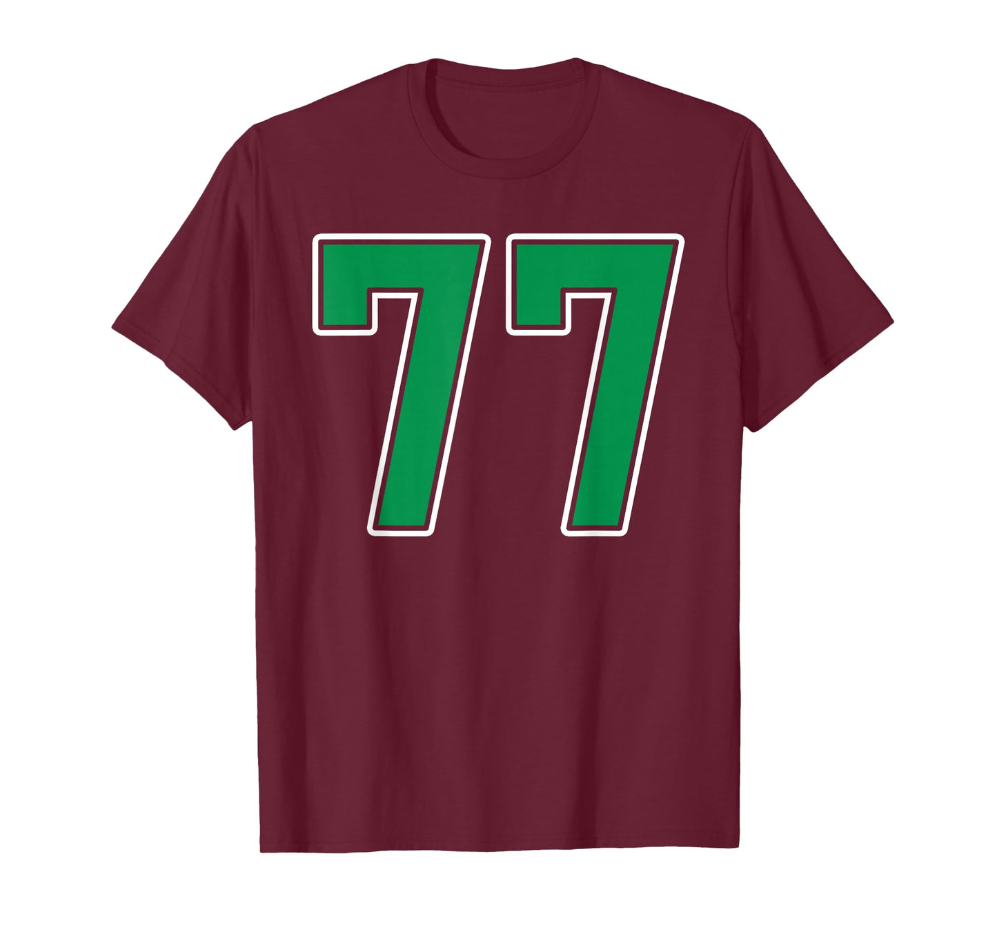Kelly Green White Number 77 Jersey Player Uniform #77 T-Shirt