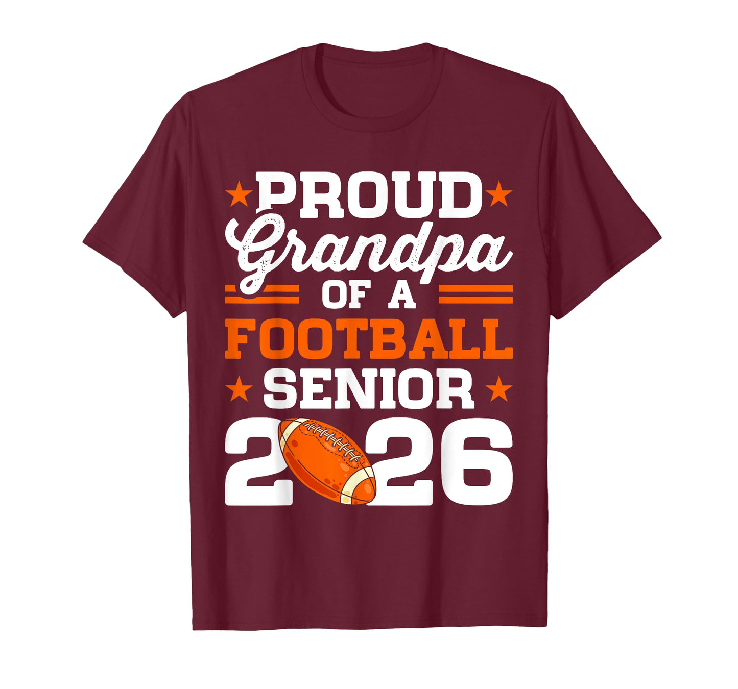 Mens Proud Grandpa of A Football Senior Class of 2026 Graduation T-Shirt