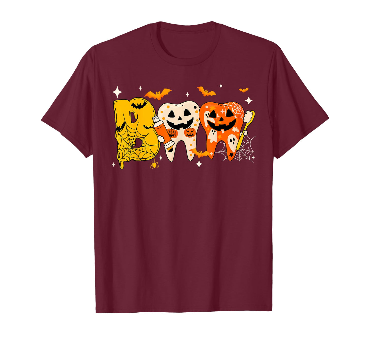 Boo Teeth Pumpkin Dentist Dental Hygienist Halloween Costume T-Shirt