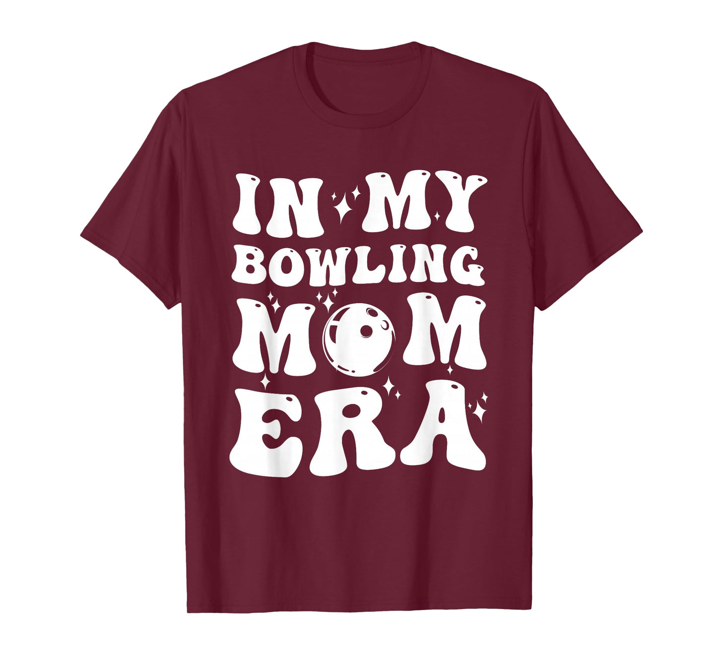In My Bowling Mom Era Groovy Funny Mama Mothers Day T-Shirt