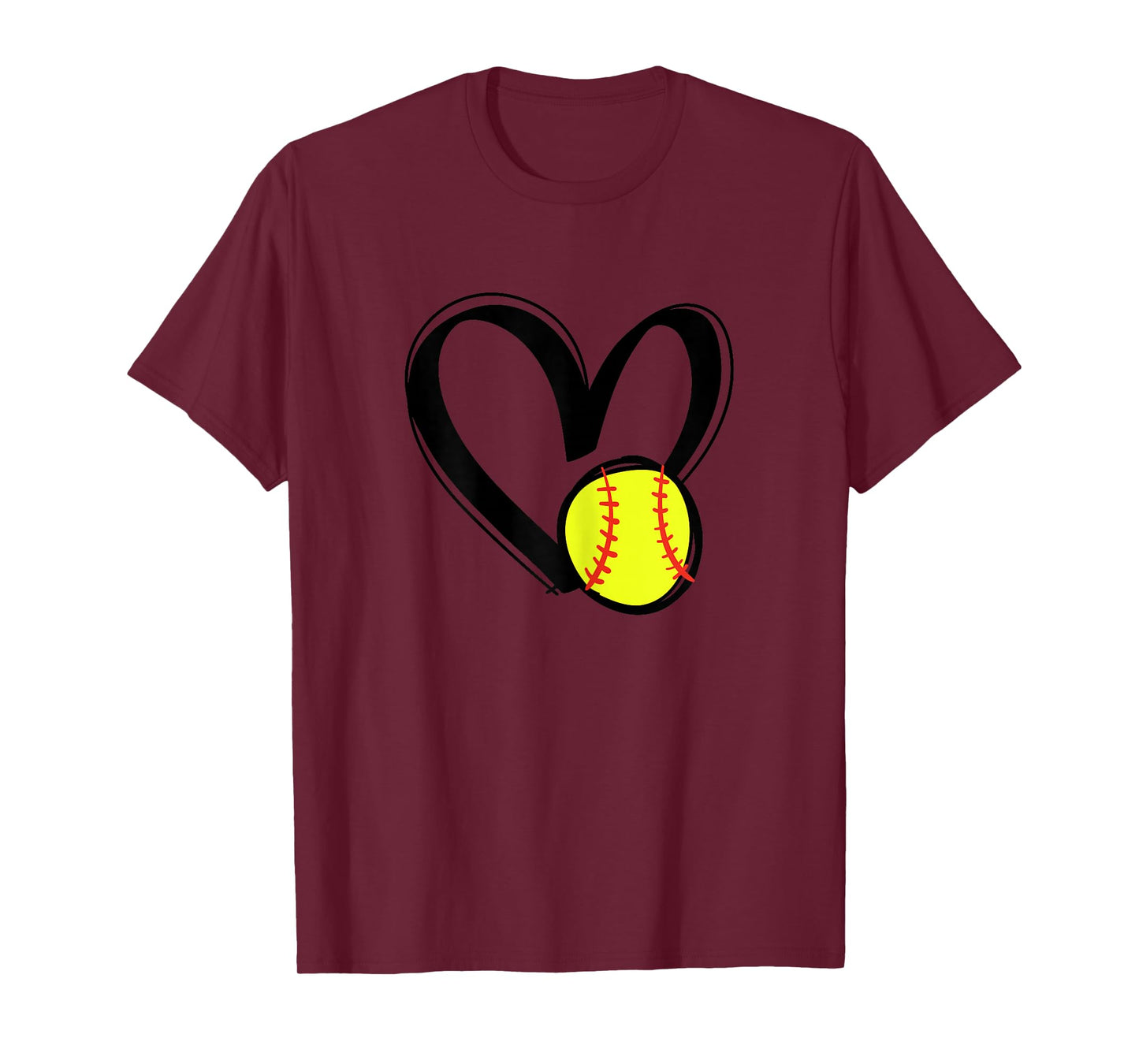 Love Softball Heart T-Shirt