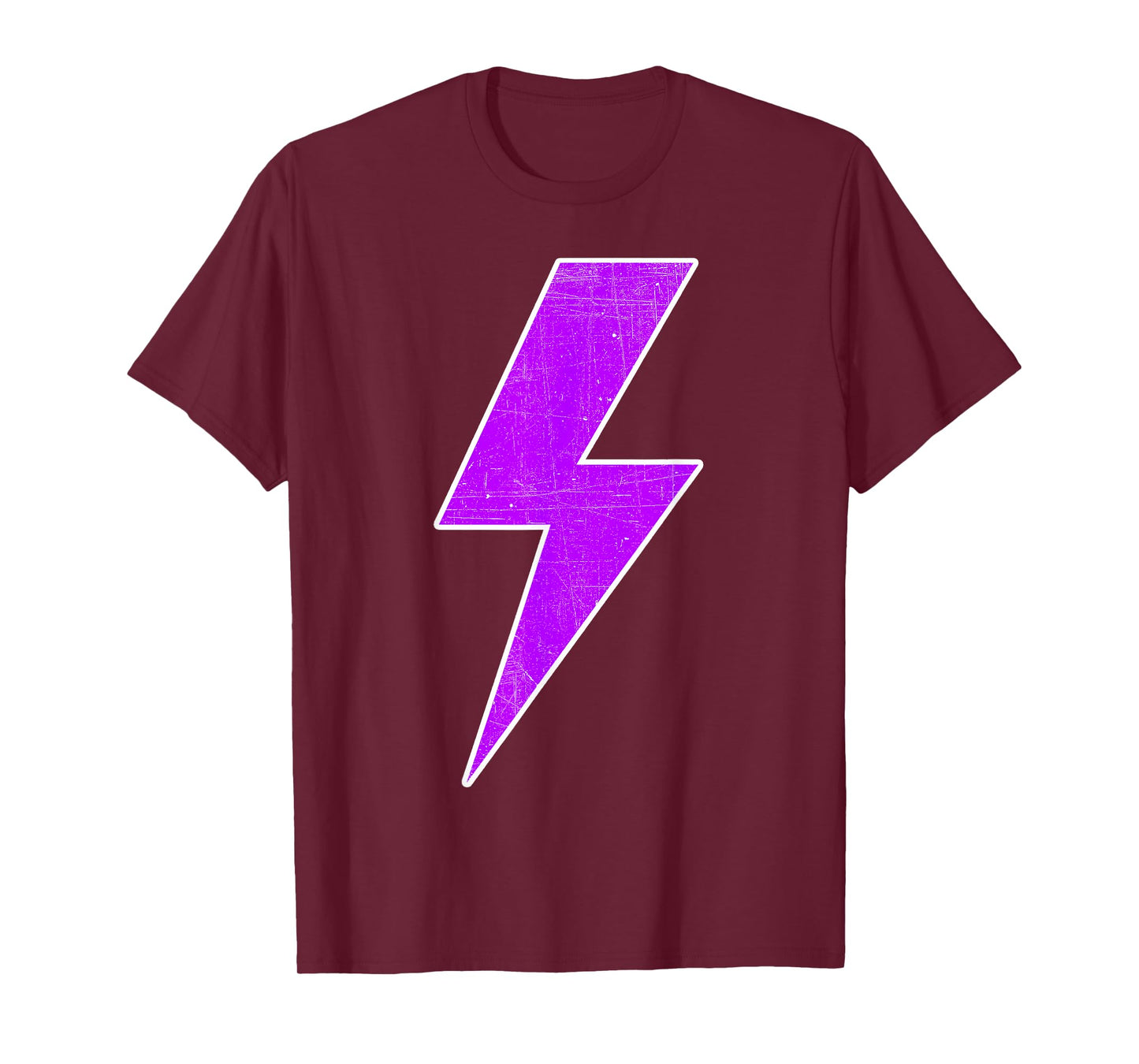 Bolt Lightning Purple White Design Team Sports T-Shirt