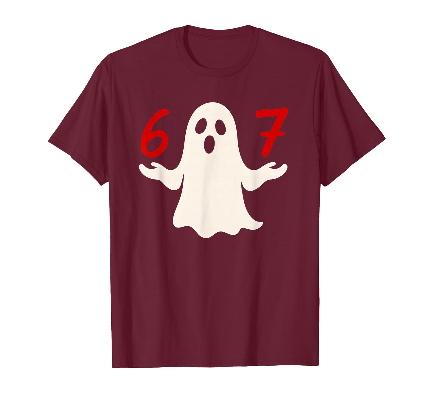 Fun Six Seven Meme 6 7 Halloween Ghost Costume T-Shirt