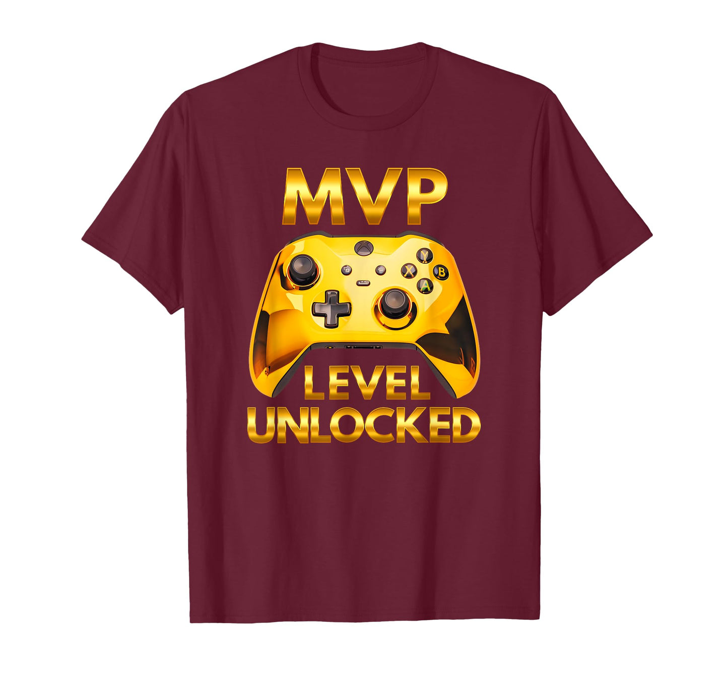 MVP Level Unlocked Video Game Player Gold Gaming Controller T-Shirt