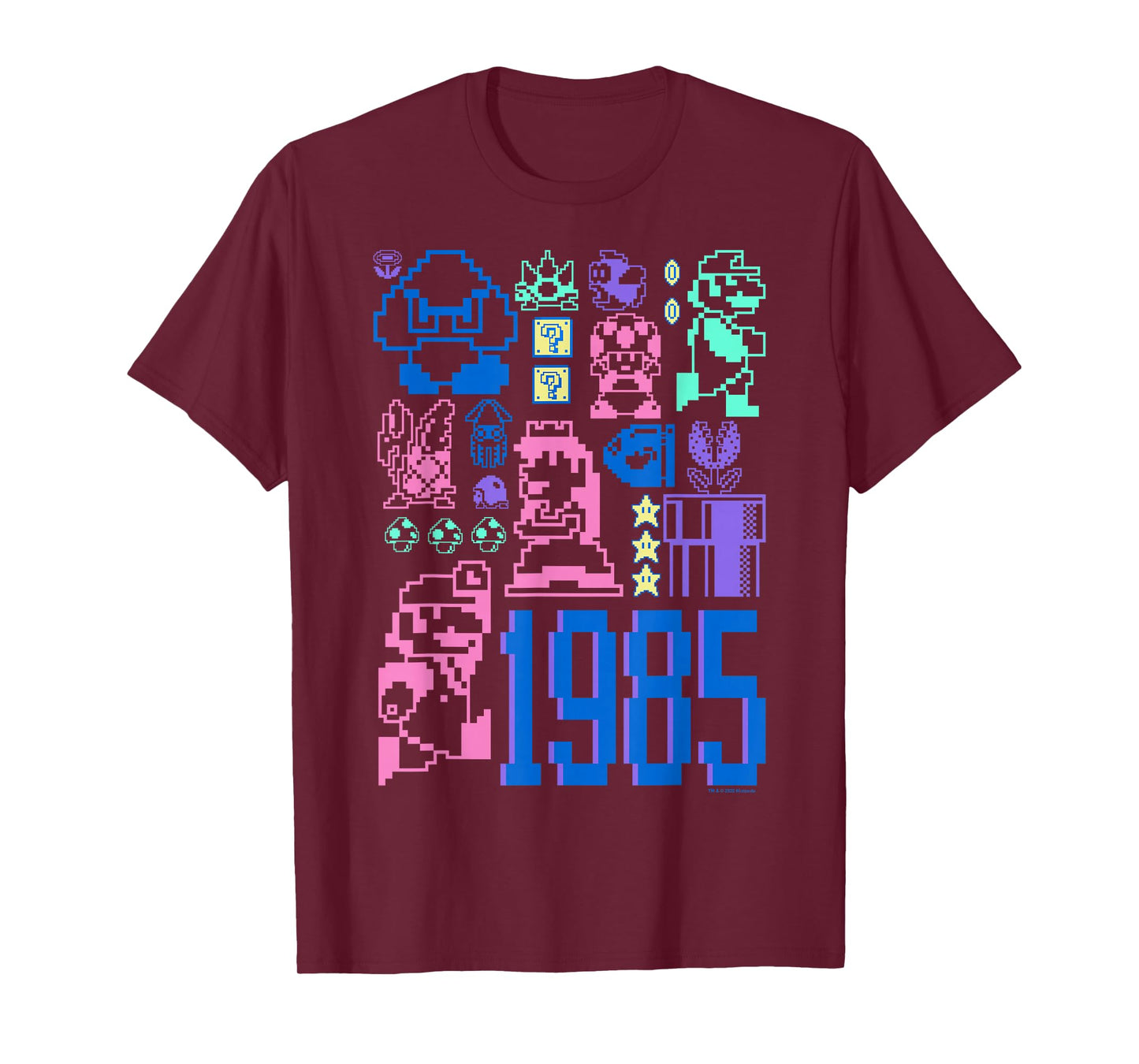Super Mario Bros 35th Anniversary 1985 Nintendo Pixel Art T-Shirt
