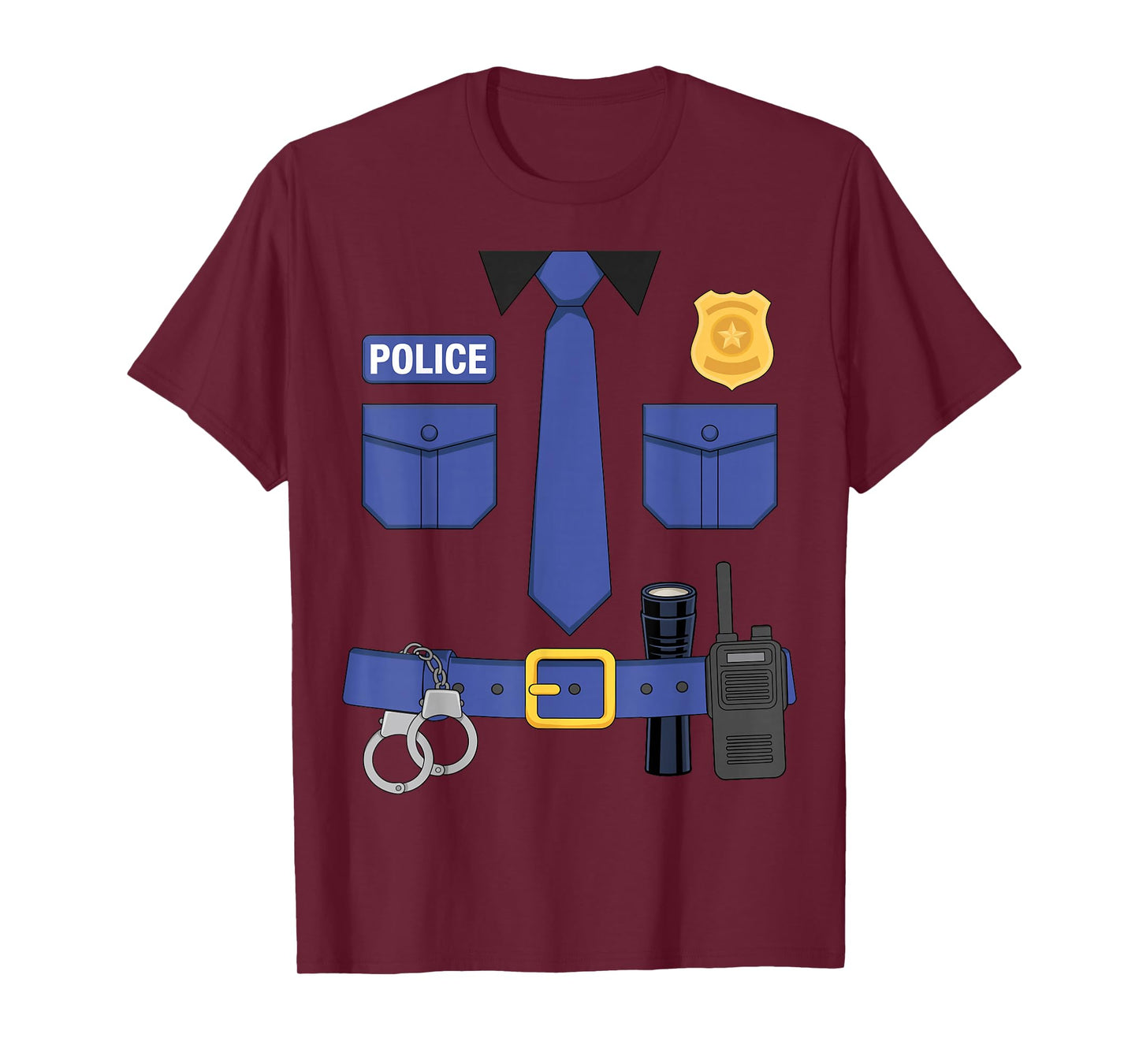 Police Officer Uniform Costume Halloween T-Shirt