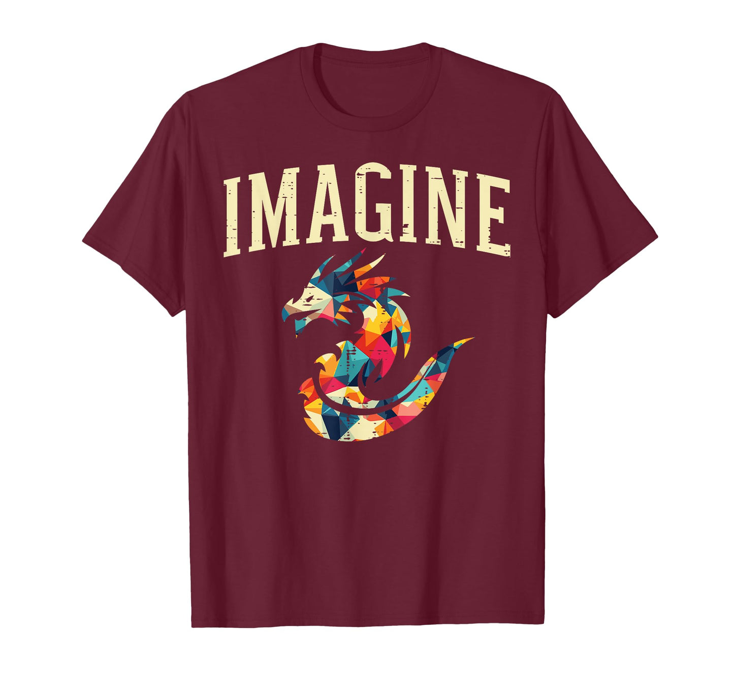 Dragon Imagine Colorful Polygonal Fantasy Art Women Men Kids T-Shirt
